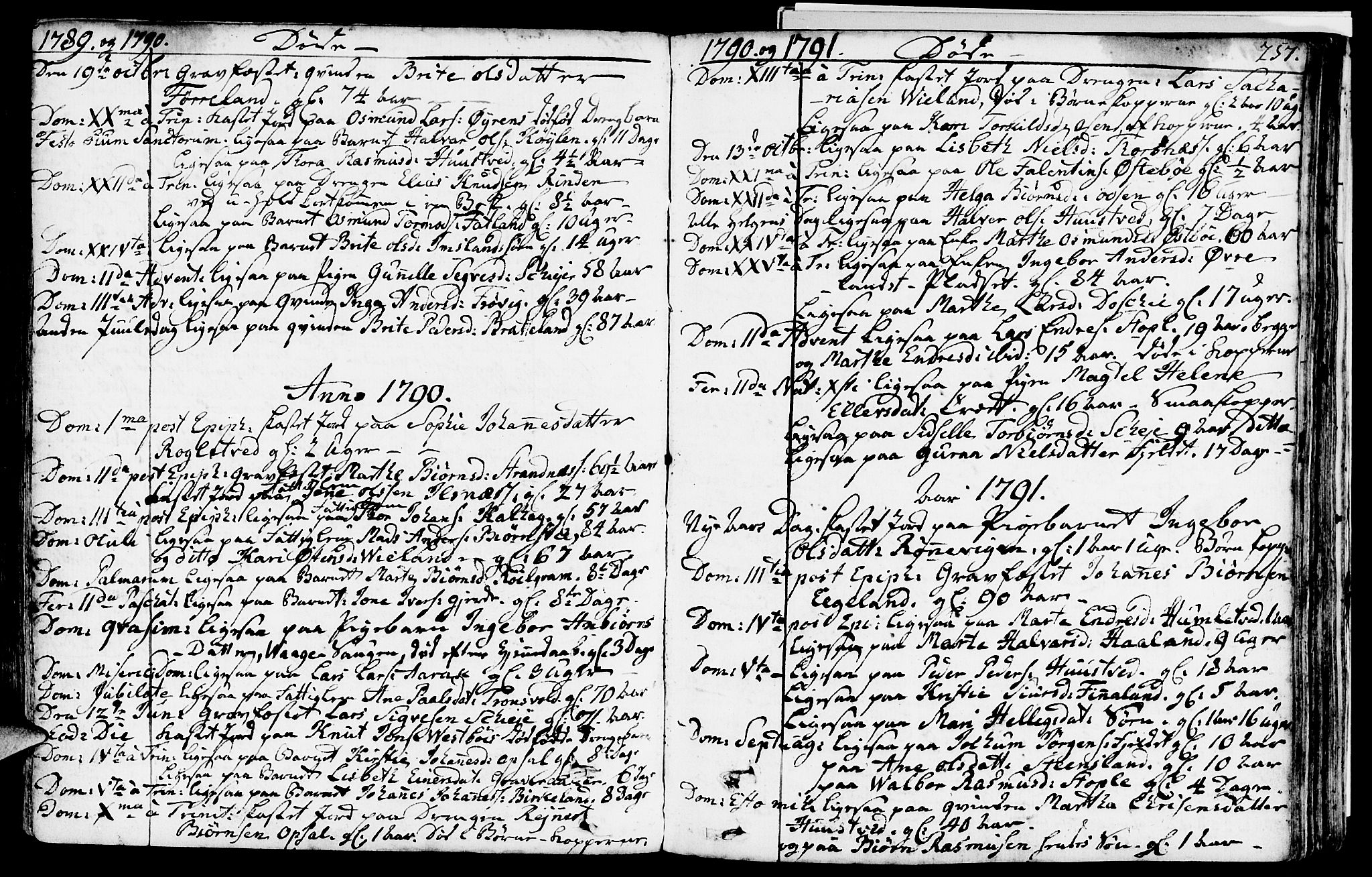 Vikedal sokneprestkontor, SAST/A-101840/01/IV: Parish register (official) no. A 2, 1779-1817, p. 257
