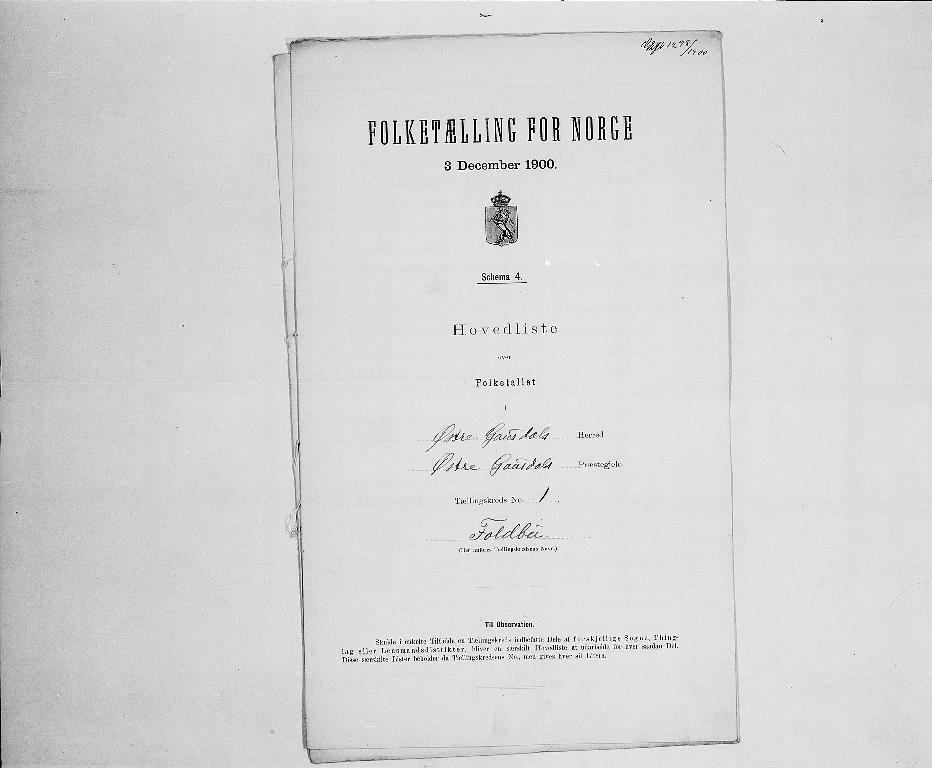 SAH, 1900 census for Østre Gausdal, 1900, p. 12