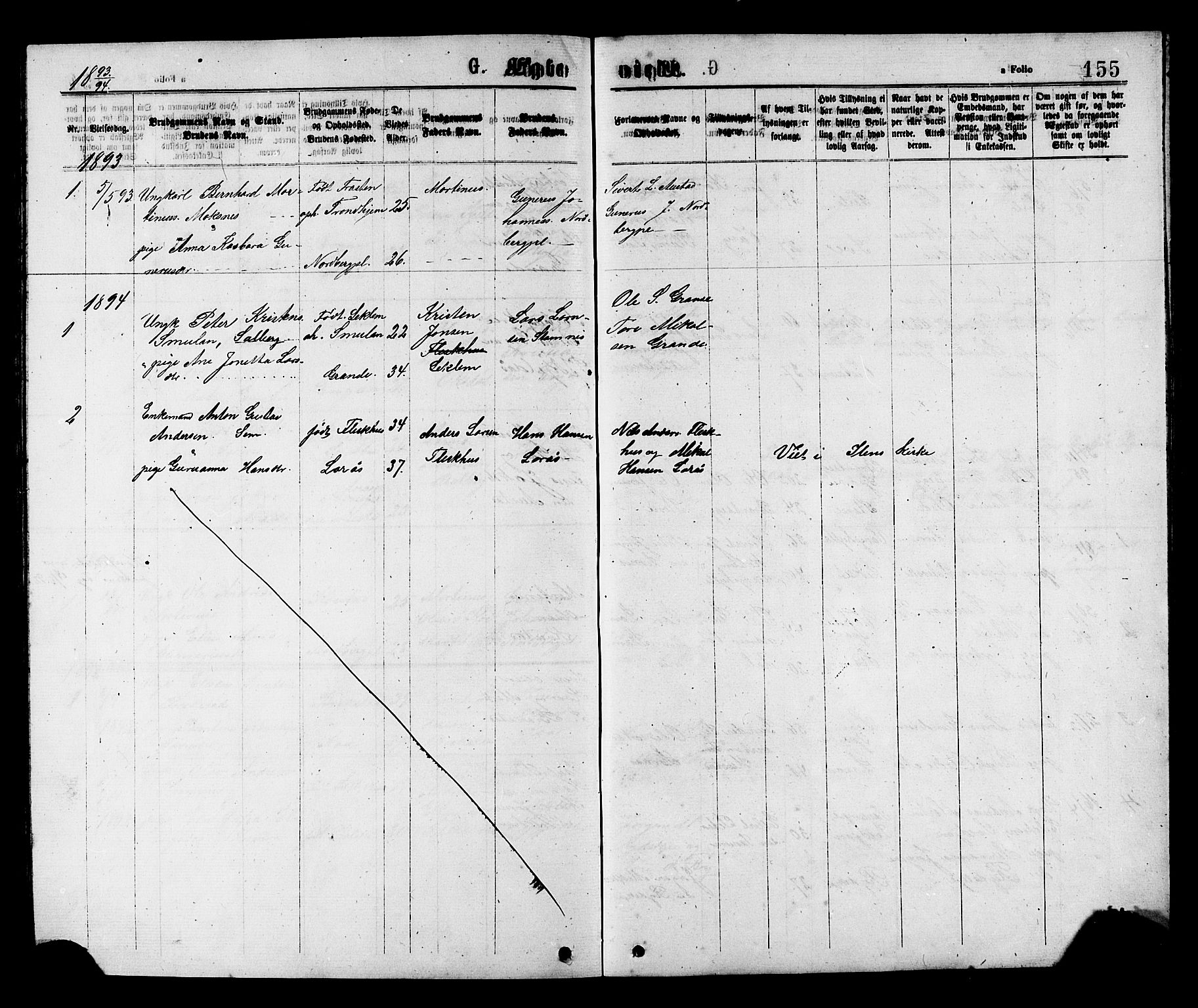 Ministerialprotokoller, klokkerbøker og fødselsregistre - Nord-Trøndelag, AV/SAT-A-1458/731/L0311: Parish register (copy) no. 731C02, 1875-1911, p. 155