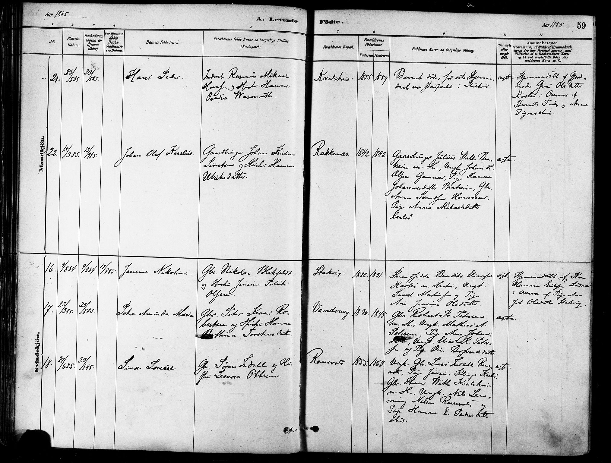 Karlsøy sokneprestembete, SATØ/S-1299/H/Ha/Haa/L0006kirke: Parish register (official) no. 6, 1879-1890, p. 59