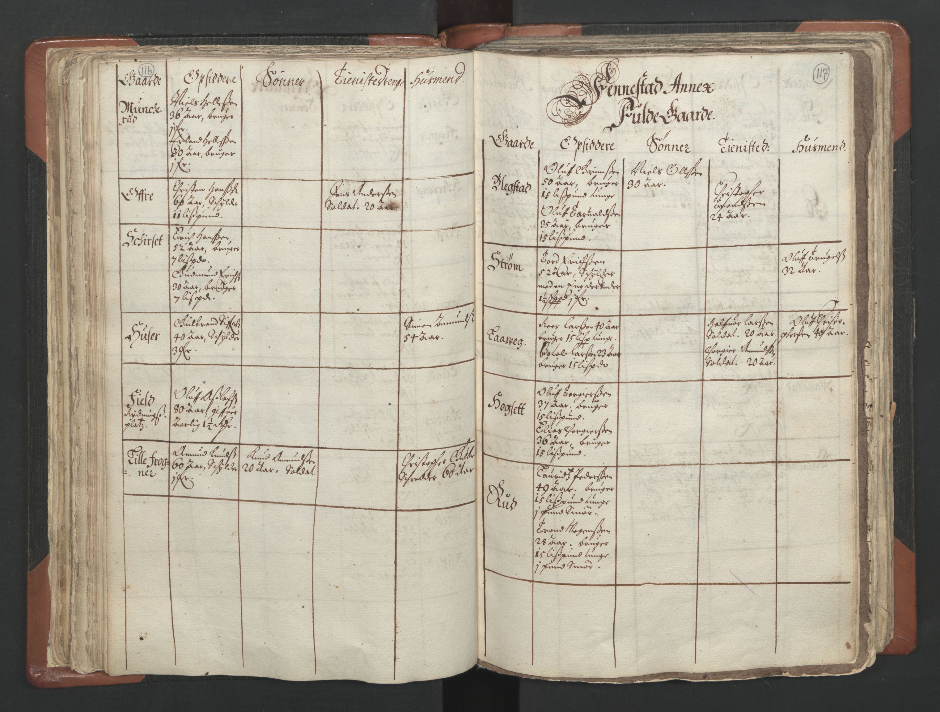 RA, Vicar's Census 1664-1666, no. 4: Øvre Romerike deanery, 1664-1666, p. 116-117