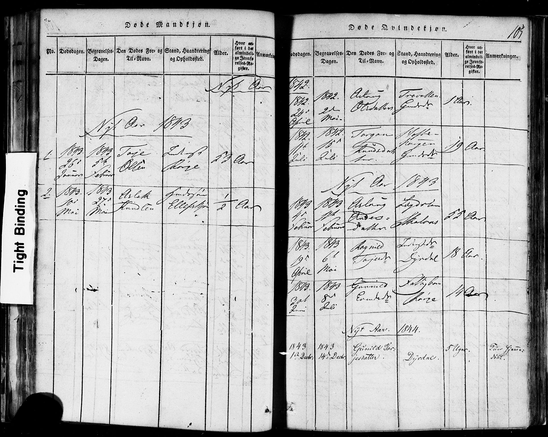 Rauland kirkebøker, SAKO/A-292/F/Fa/L0002: Parish register (official) no. 2, 1815-1860, p. 105