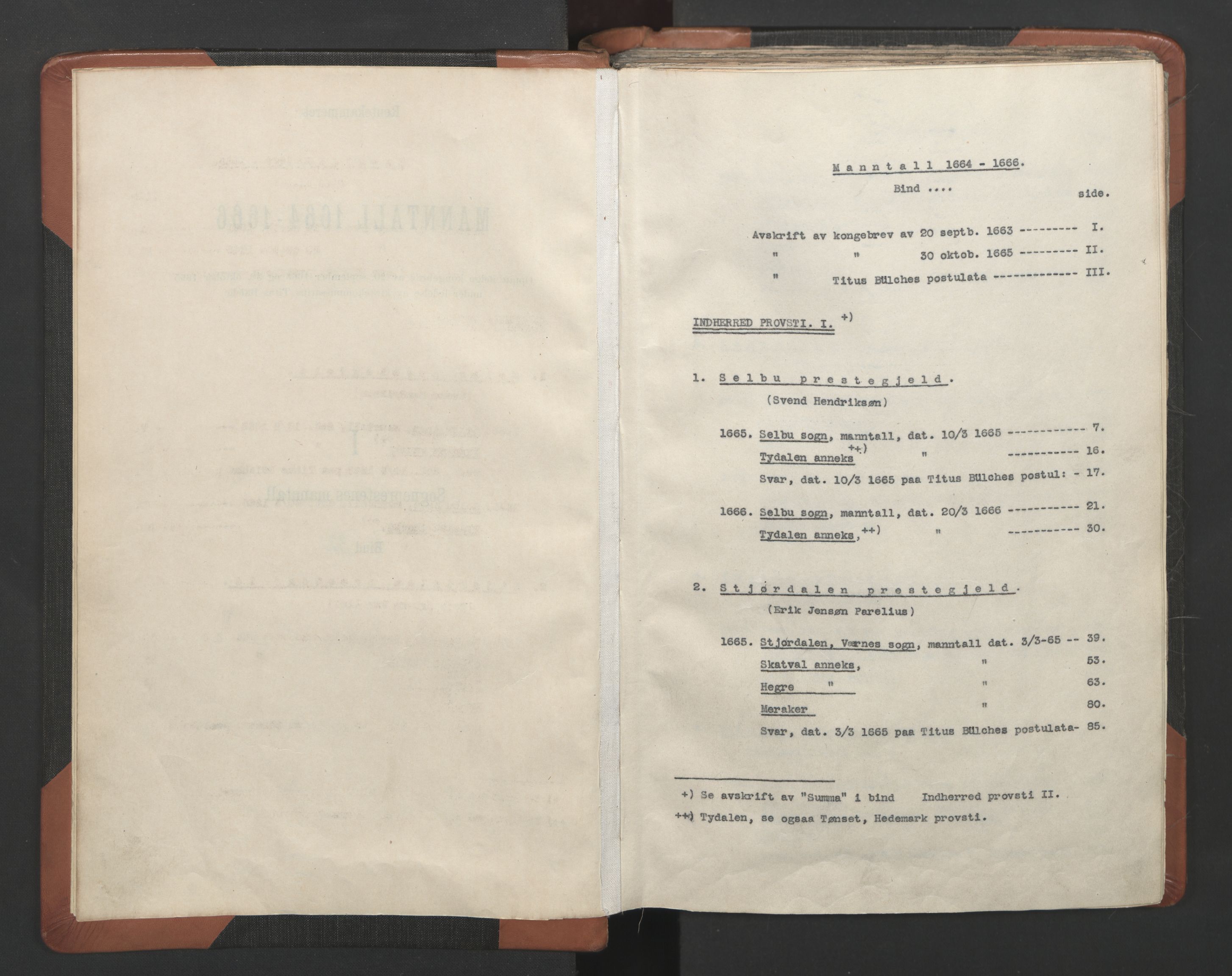 RA, Vicar's Census 1664-1666, no. 32: Innherad deanery, 1664-1666