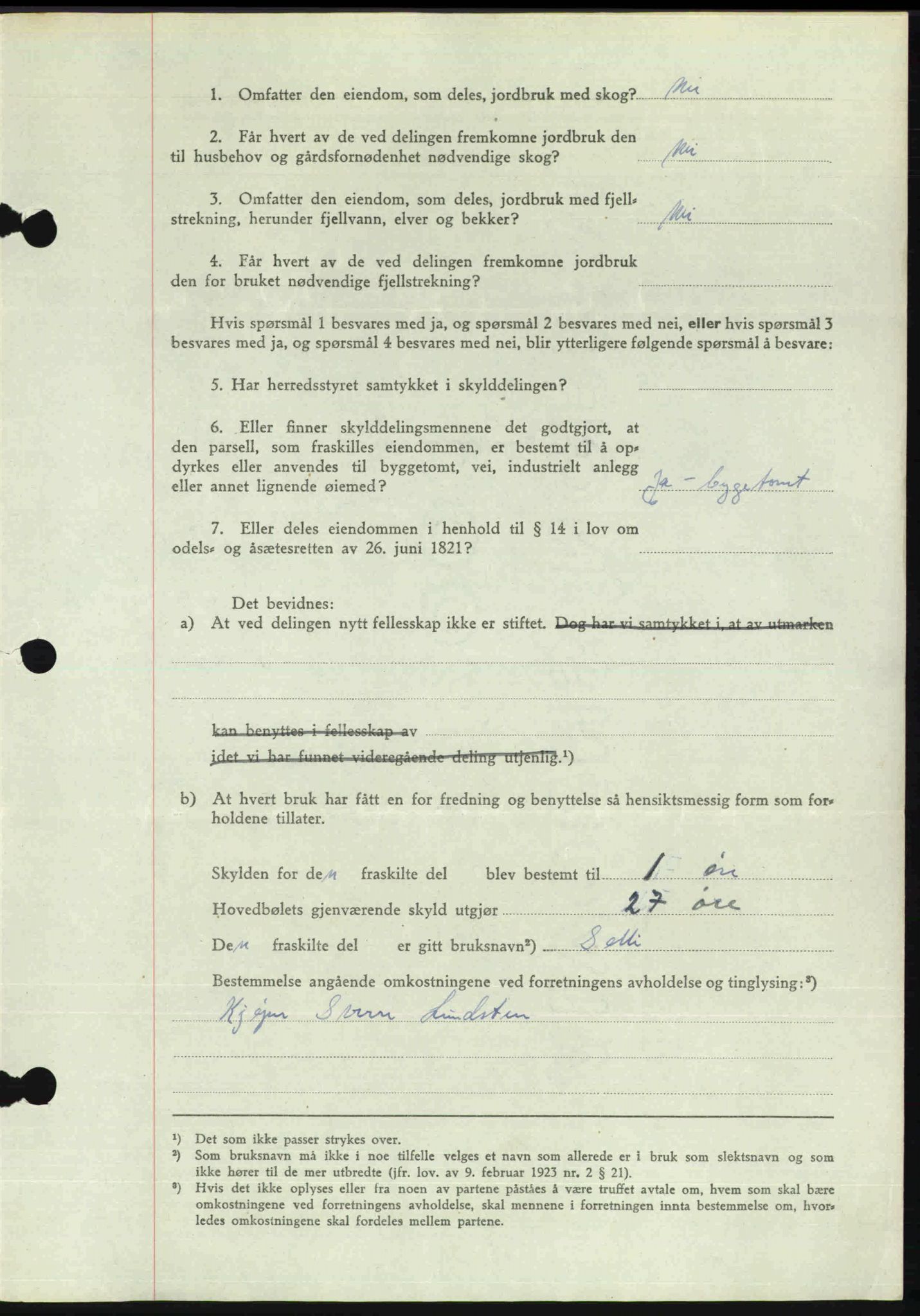 Toten tingrett, SAH/TING-006/H/Hb/Hbc/L0013: Mortgage book no. Hbc-13, 1945-1945, Diary no: : 632/1945