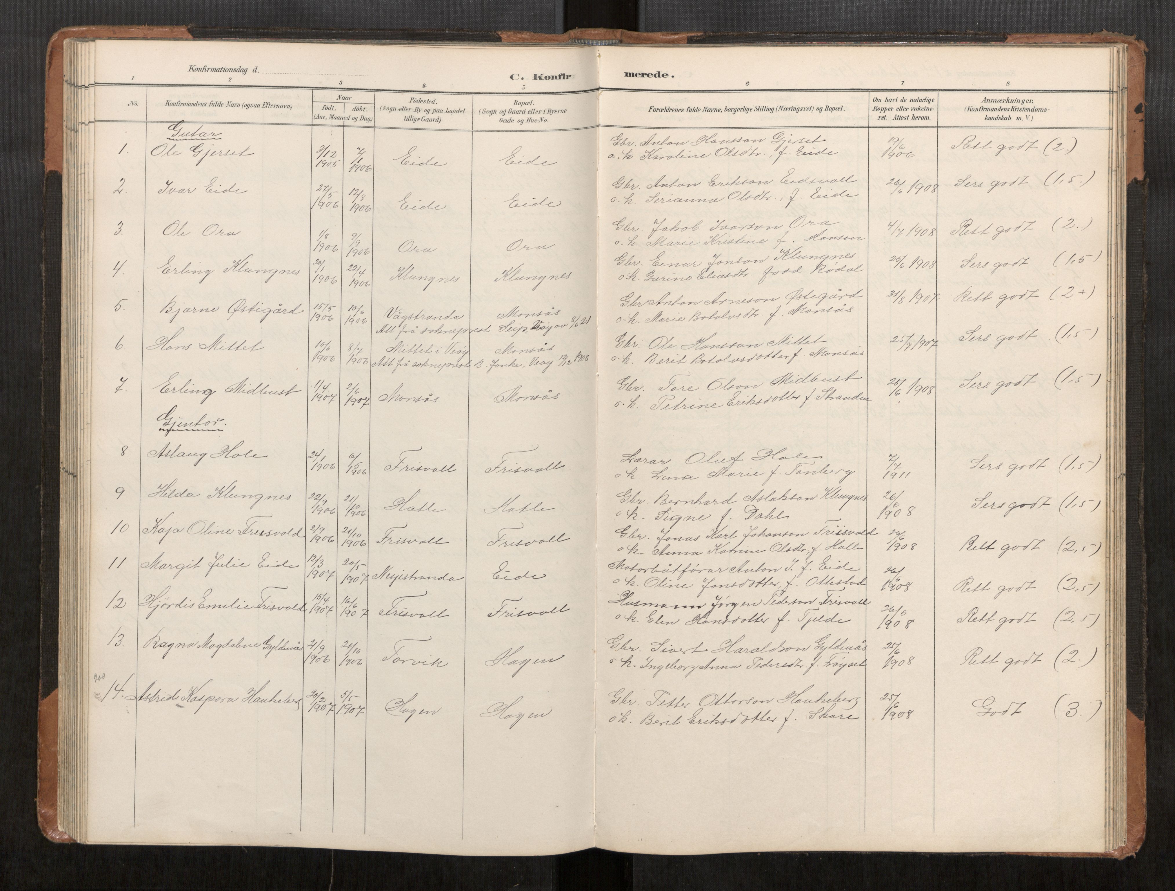 Ministerialprotokoller, klokkerbøker og fødselsregistre - Møre og Romsdal, AV/SAT-A-1454/542/L0561: Parish register (copy) no. 542C03, 1893-1931