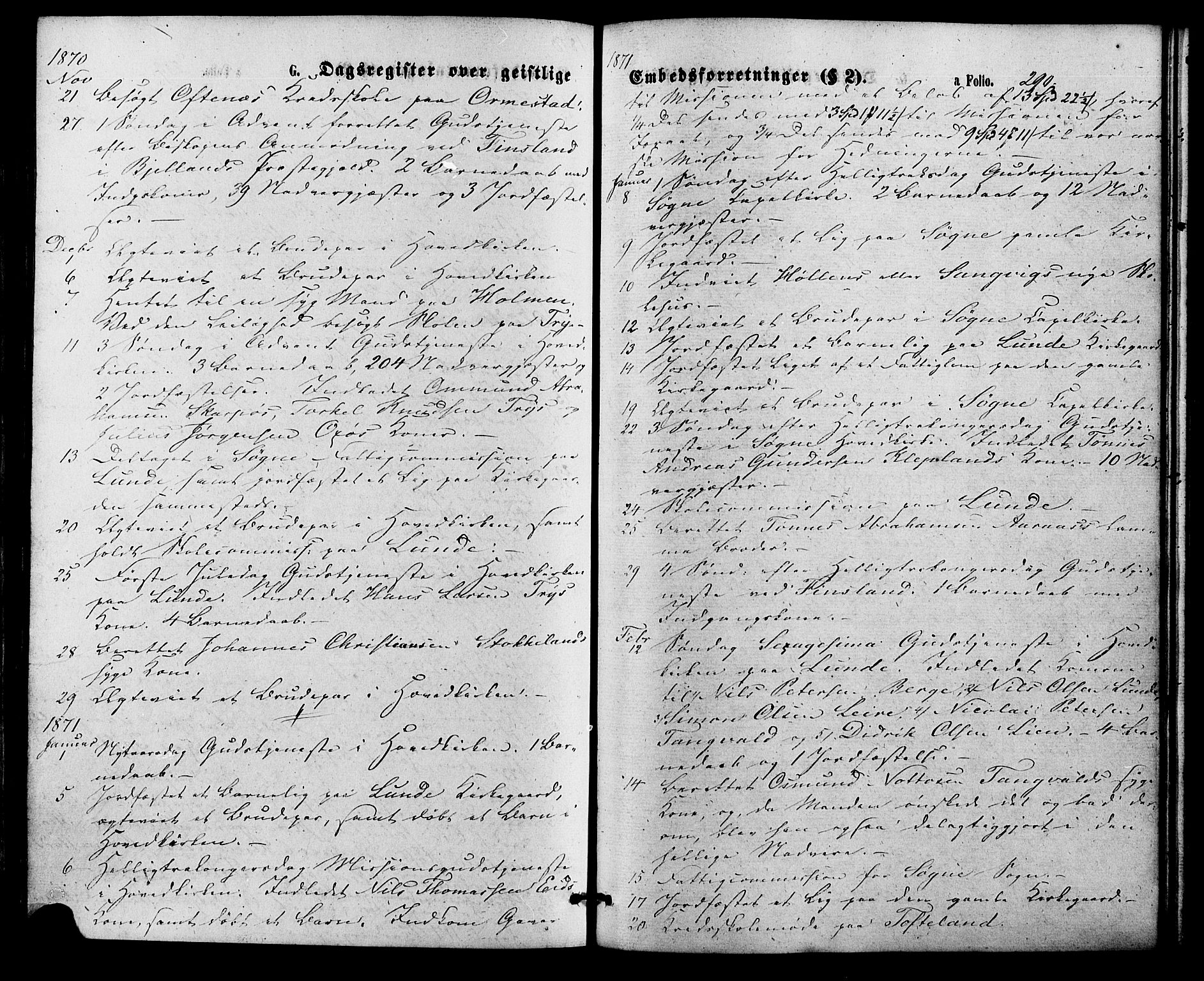 Søgne sokneprestkontor, SAK/1111-0037/F/Fa/Fab/L0011: Parish register (official) no. A 11, 1869-1879, p. 290