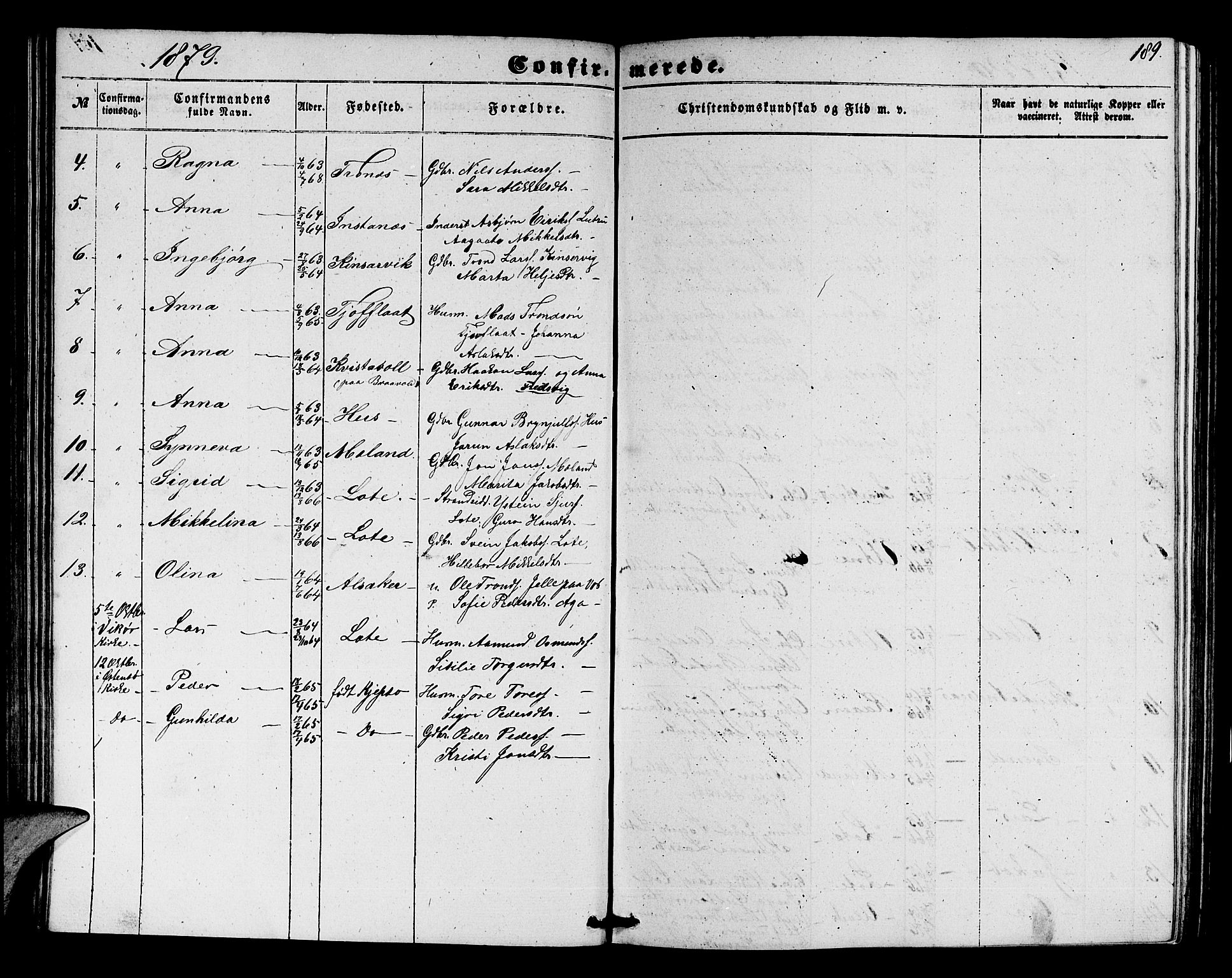 Ullensvang sokneprestembete, SAB/A-78701/H/Hab: Parish register (copy) no. E 6, 1857-1886, p. 189