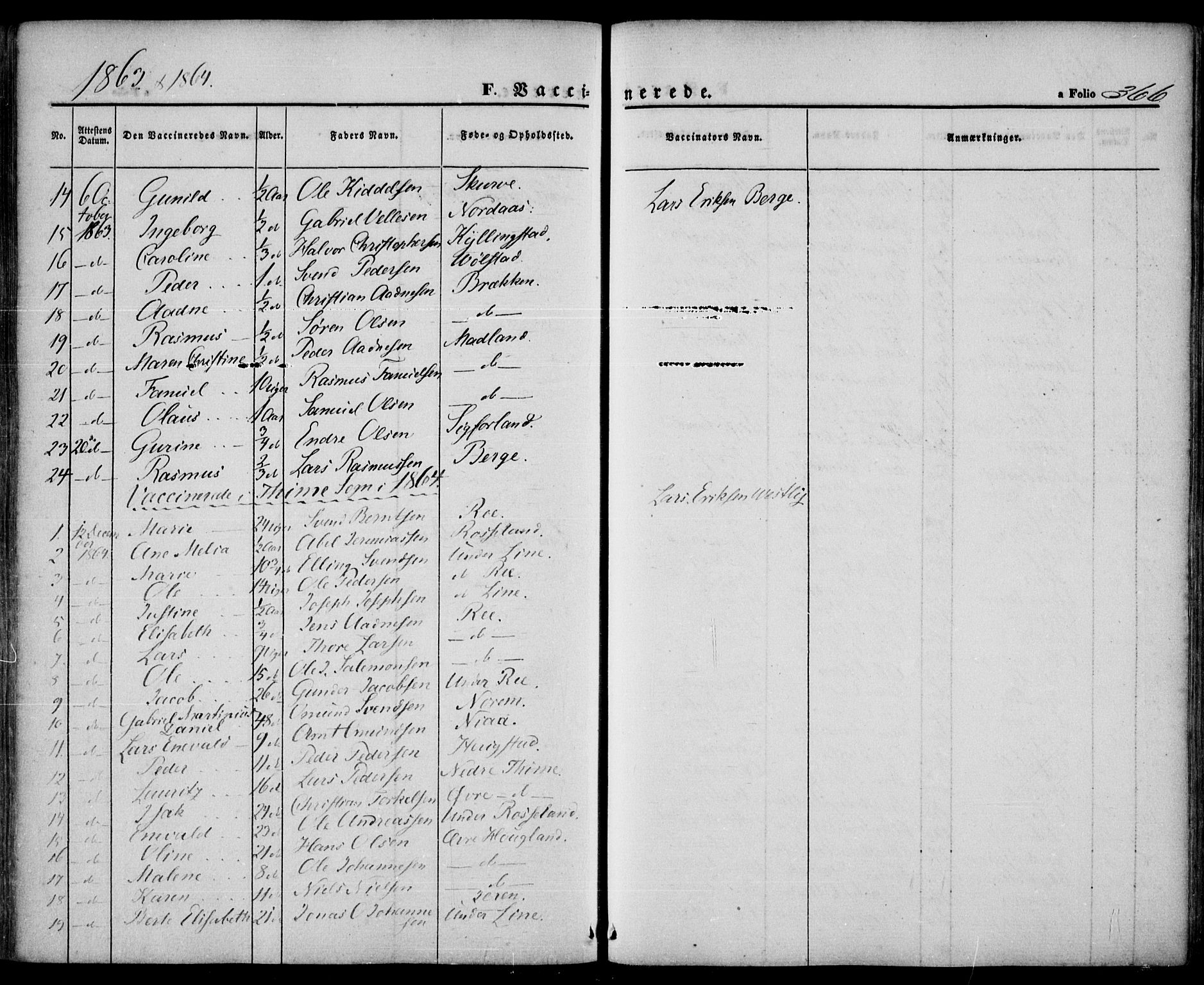 Lye sokneprestkontor, AV/SAST-A-101794/001/30BA/L0007: Parish register (official) no. A 6, 1856-1871, p. 366