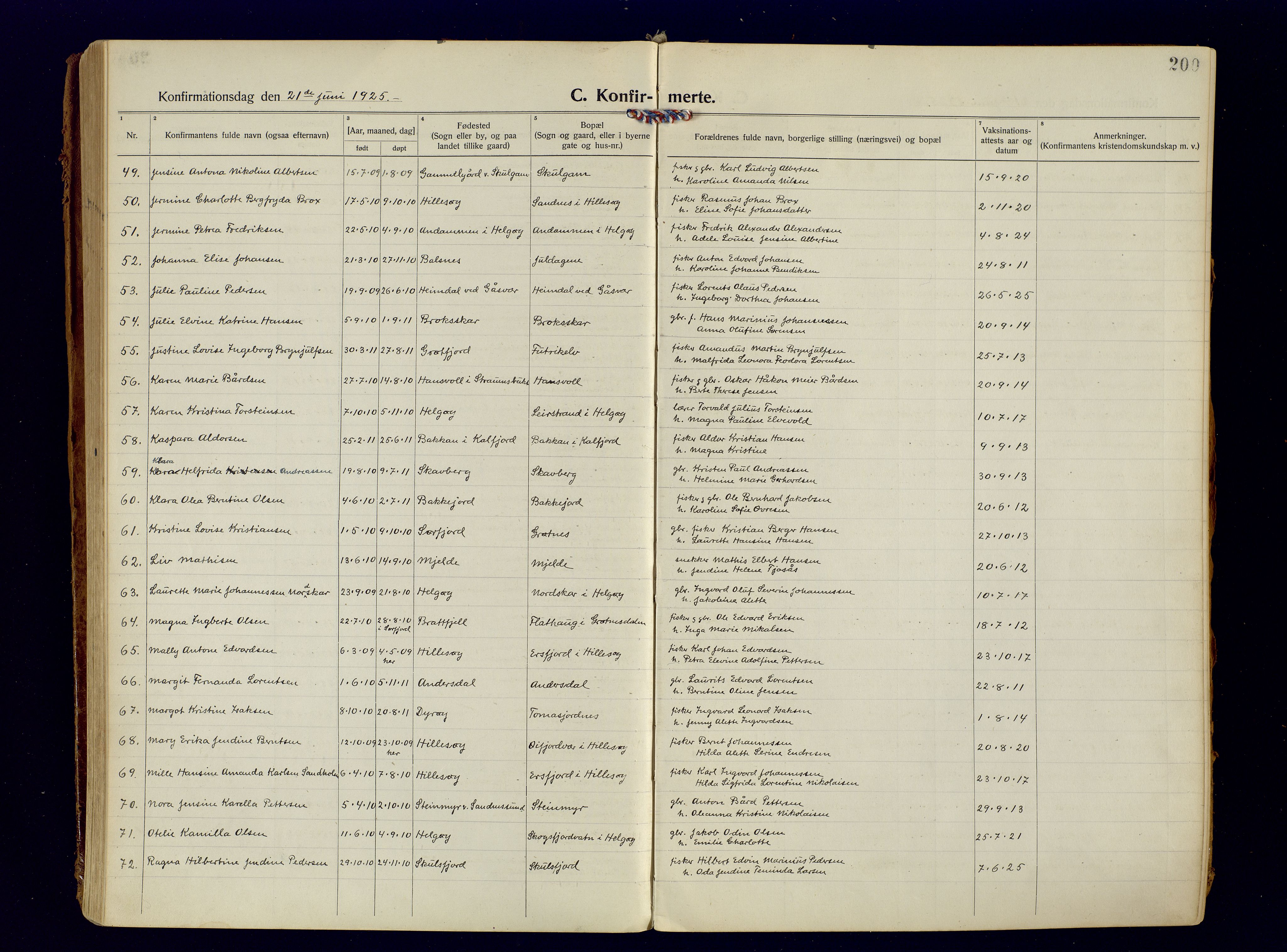 Tromsøysund sokneprestkontor, AV/SATØ-S-1304/G/Ga/L0009kirke: Parish register (official) no. 9, 1922-1934, p. 200