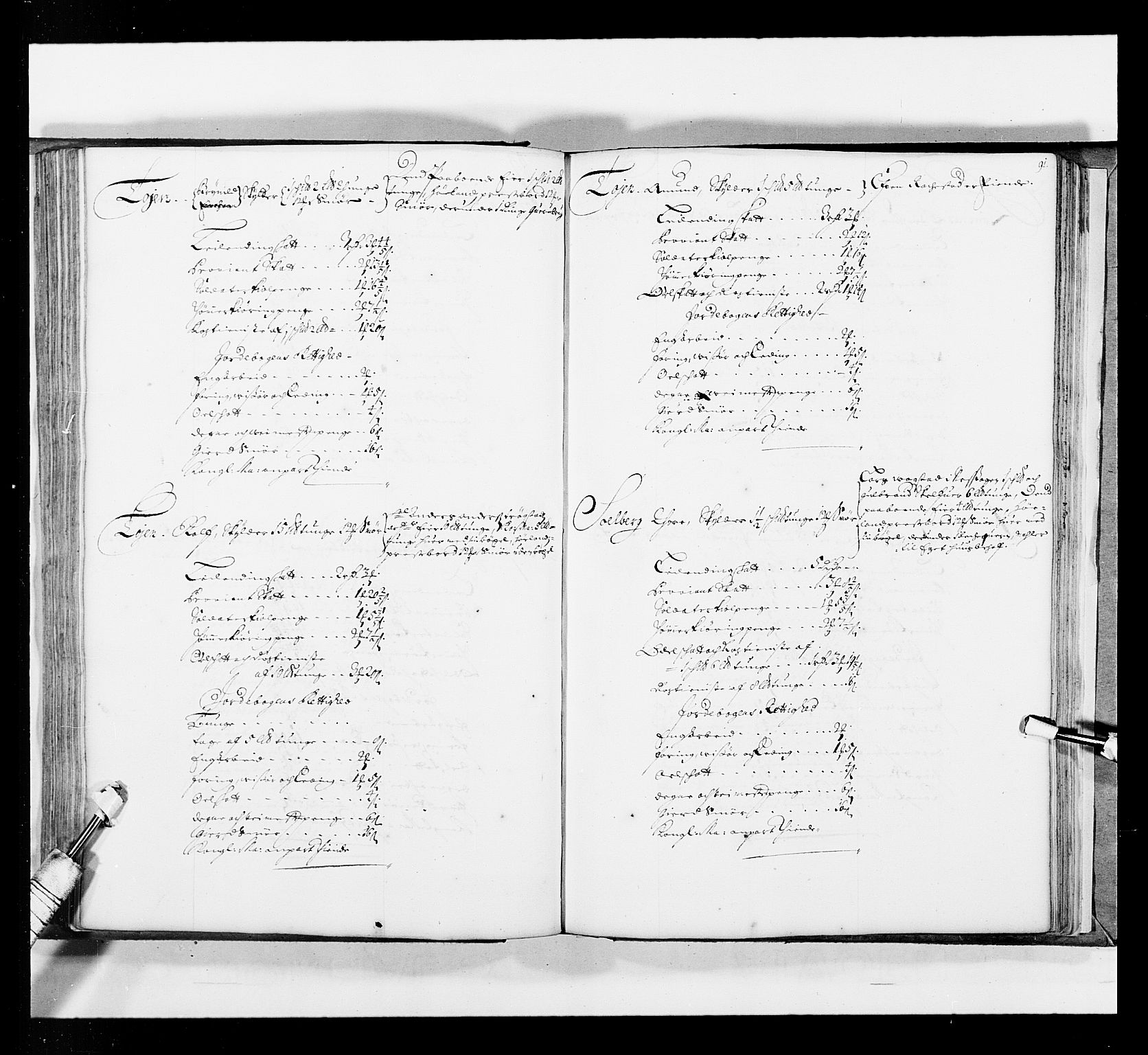 Stattholderembetet 1572-1771, AV/RA-EA-2870/Ek/L0035/0001: Jordebøker 1662-1720: / Matrikkel for Nedre Romerike, 1695, p. 90b-91a