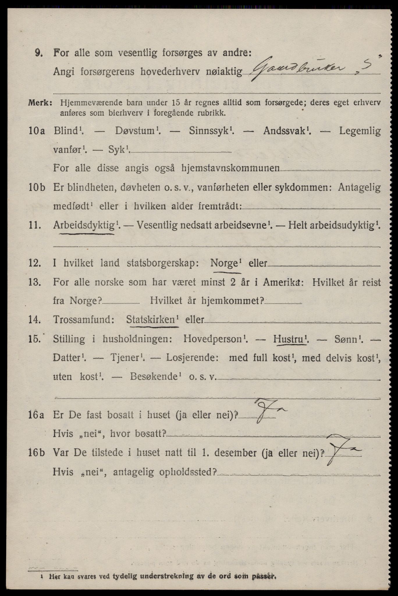 SAST, 1920 census for Helleland, 1920, p. 988