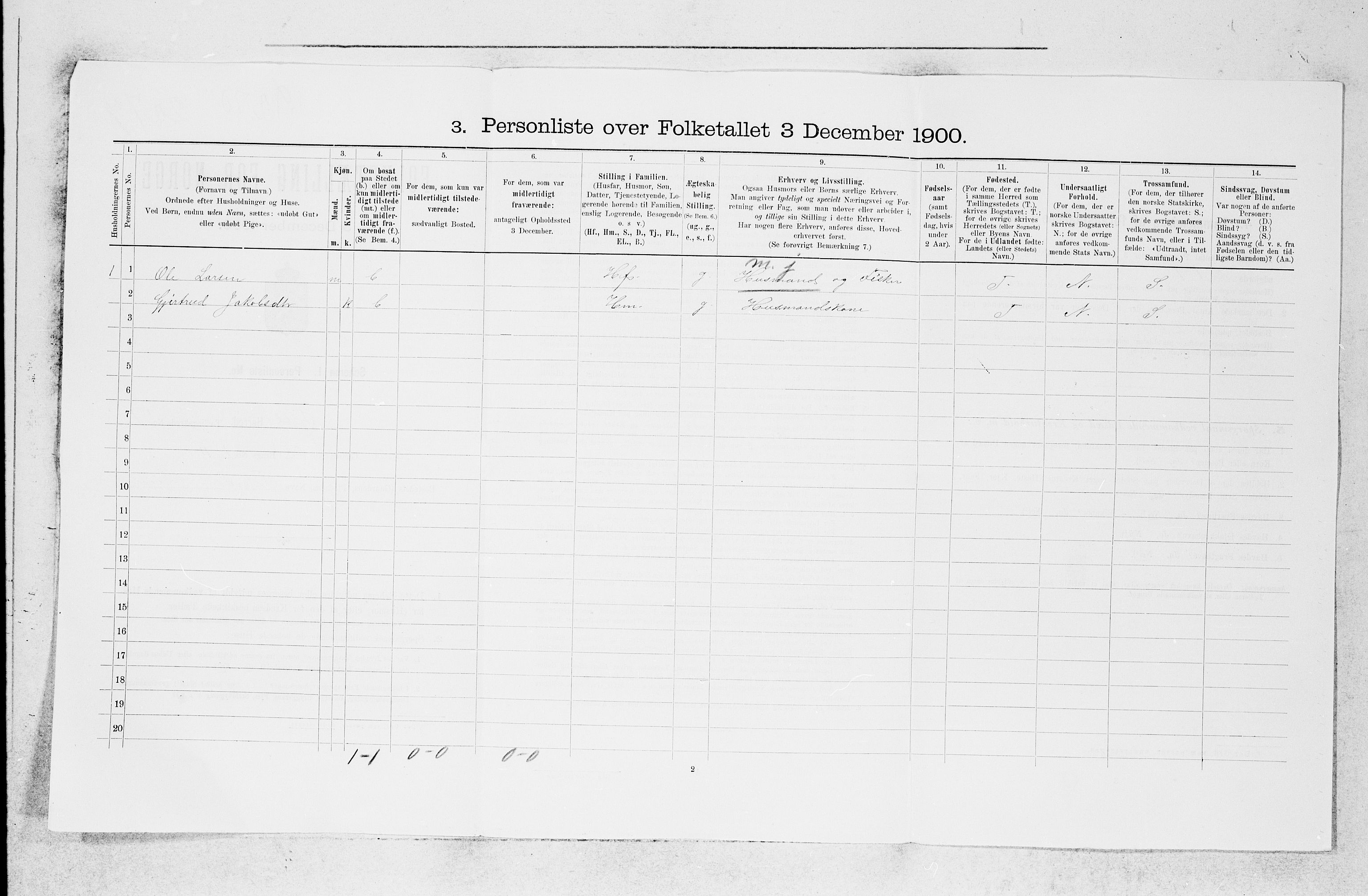 SAB, 1900 census for Fjell, 1900, p. 27