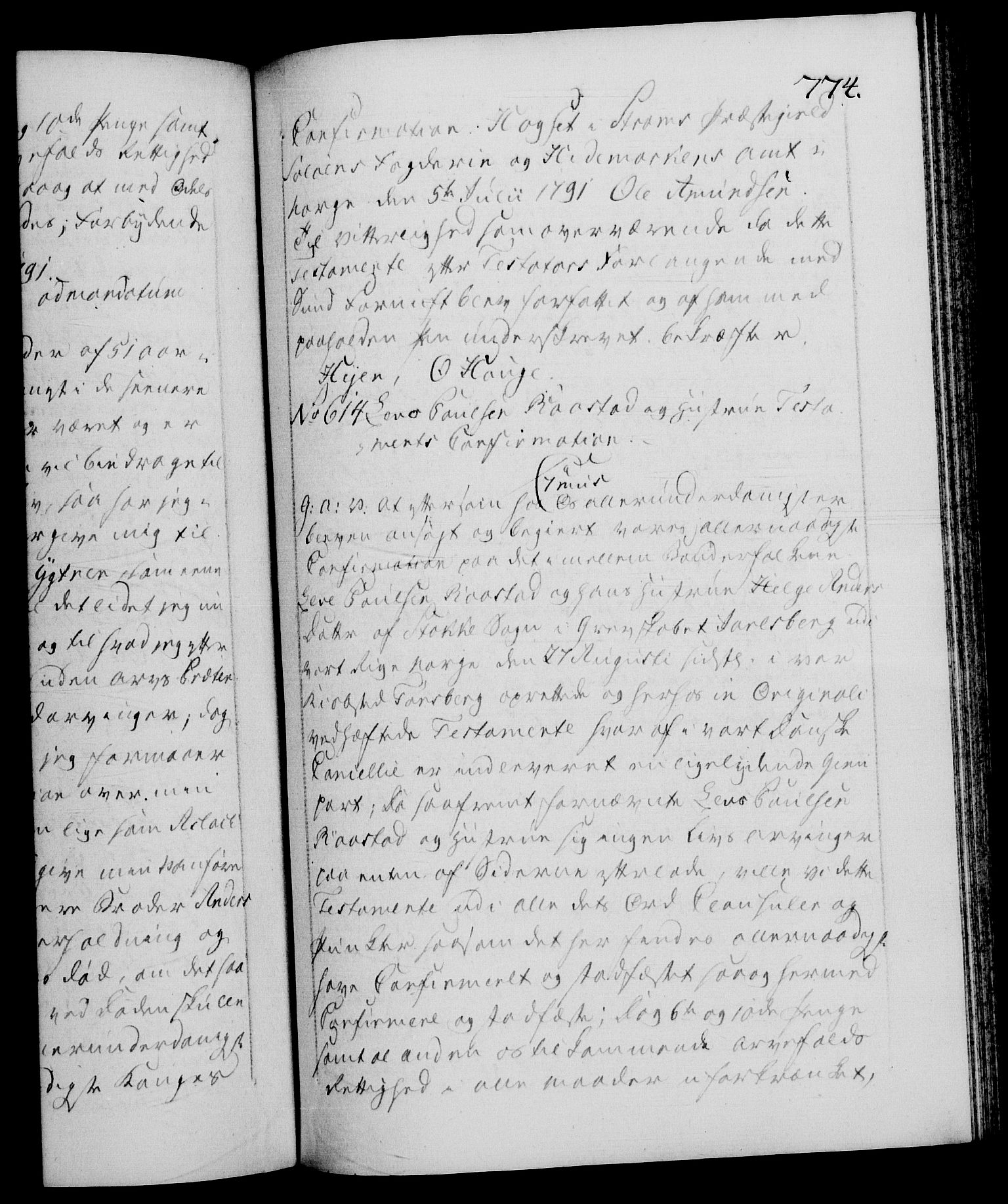 Danske Kanselli 1572-1799, AV/RA-EA-3023/F/Fc/Fca/Fcaa/L0053: Norske registre, 1790-1791, p. 774a
