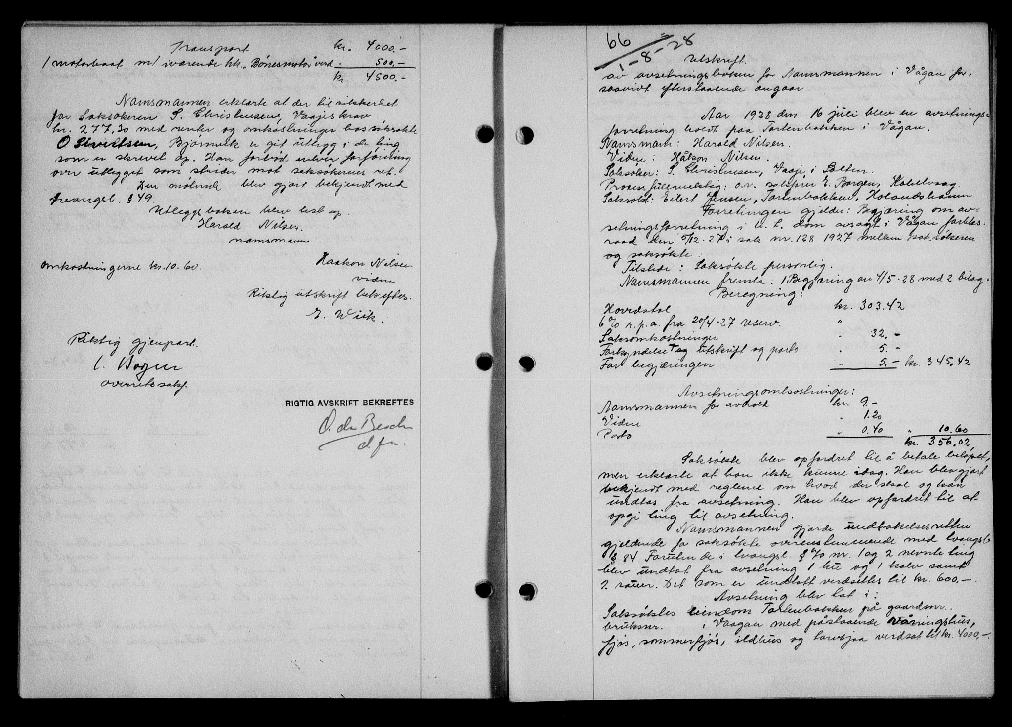 Lofoten sorenskriveri, SAT/A-0017/1/2/2C/L0018b: Mortgage book no. 18b, 1928-1928, Deed date: 01.08.1928