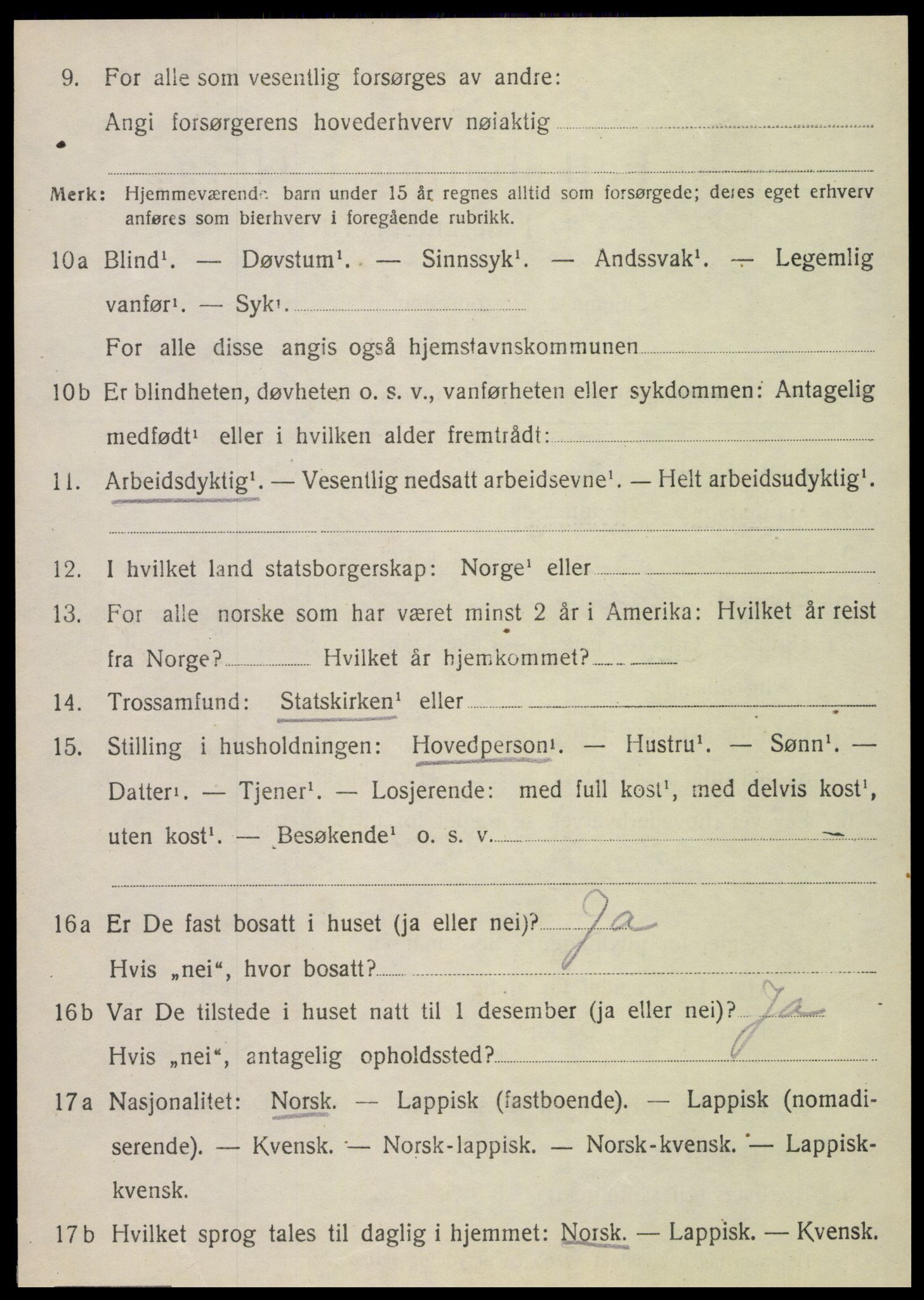 SAT, 1920 census for Vefsn, 1920, p. 8358