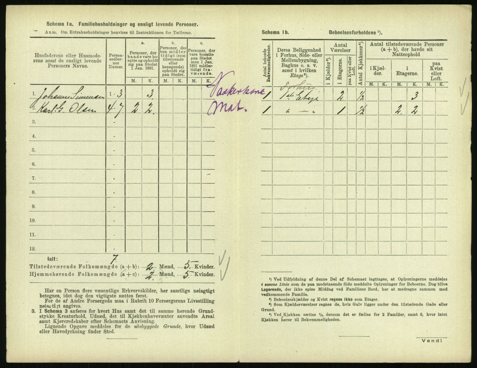 RA, 1891 census for 0801 Kragerø, 1891, p. 1241