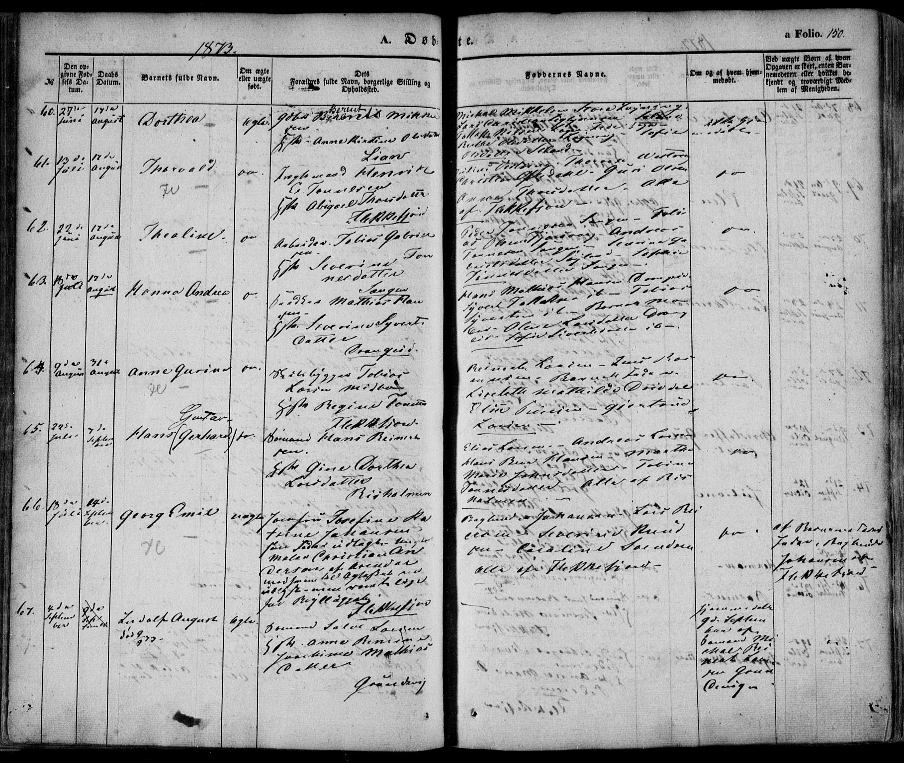 Flekkefjord sokneprestkontor, AV/SAK-1111-0012/F/Fa/Fac/L0005: Parish register (official) no. A 5, 1849-1875, p. 150