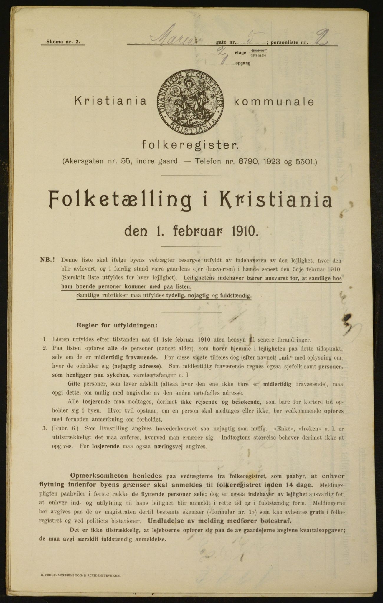 OBA, Municipal Census 1910 for Kristiania, 1910, p. 60749