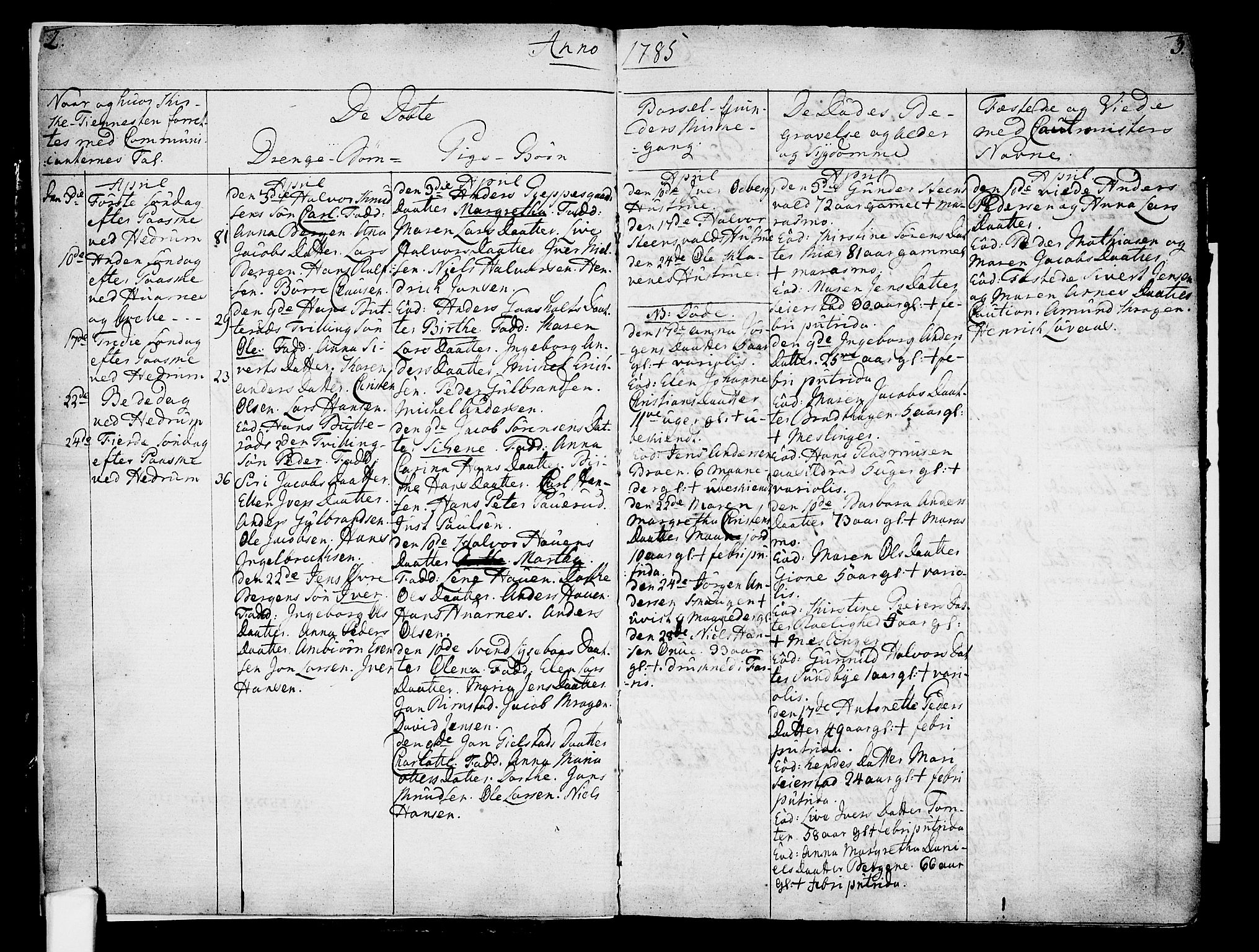 Hedrum kirkebøker, SAKO/A-344/F/Fa/L0002: Parish register (official) no. I 2, 1785-1807, p. 2-3