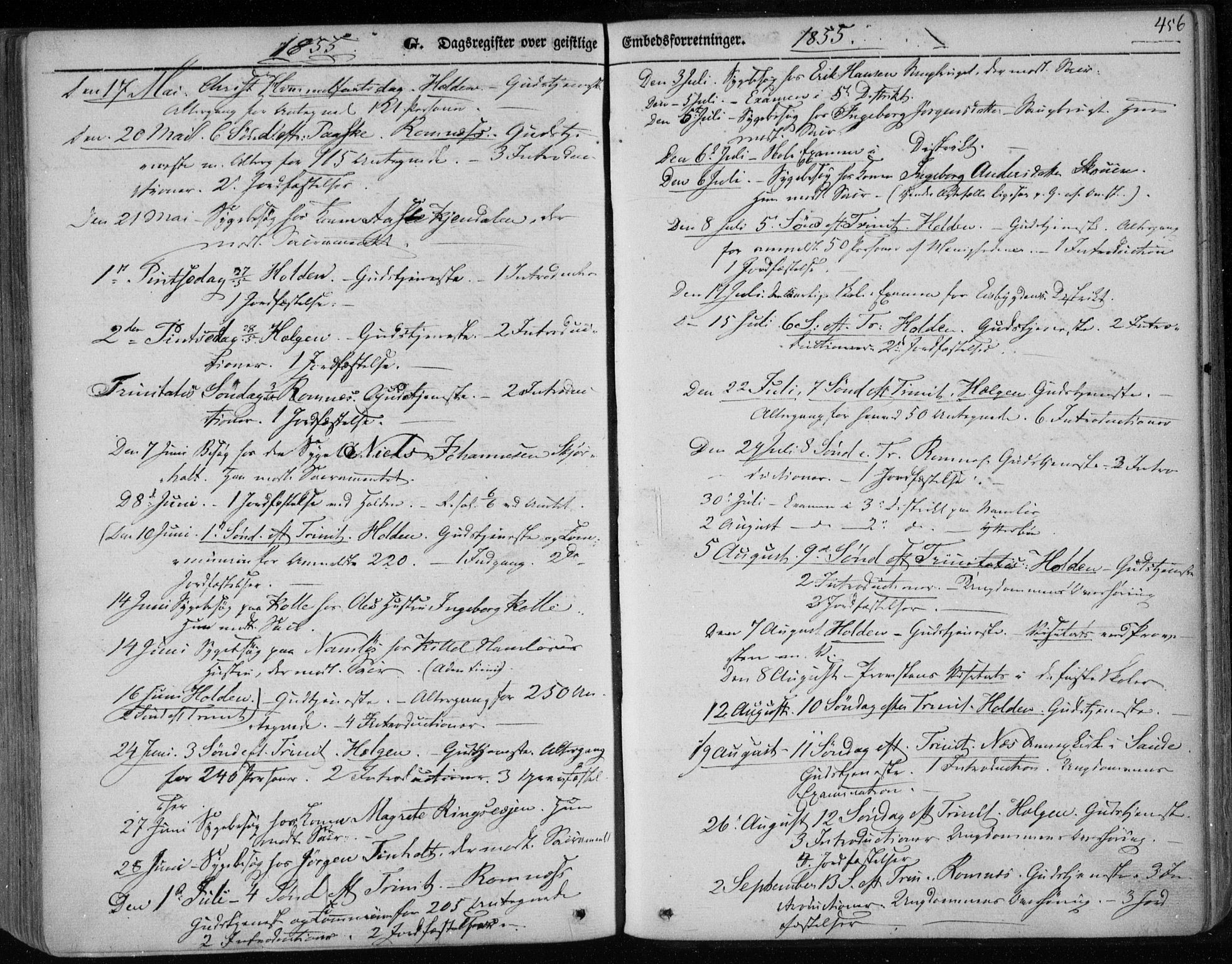 Holla kirkebøker, AV/SAKO-A-272/F/Fa/L0005: Parish register (official) no. 5, 1849-1860, p. 456