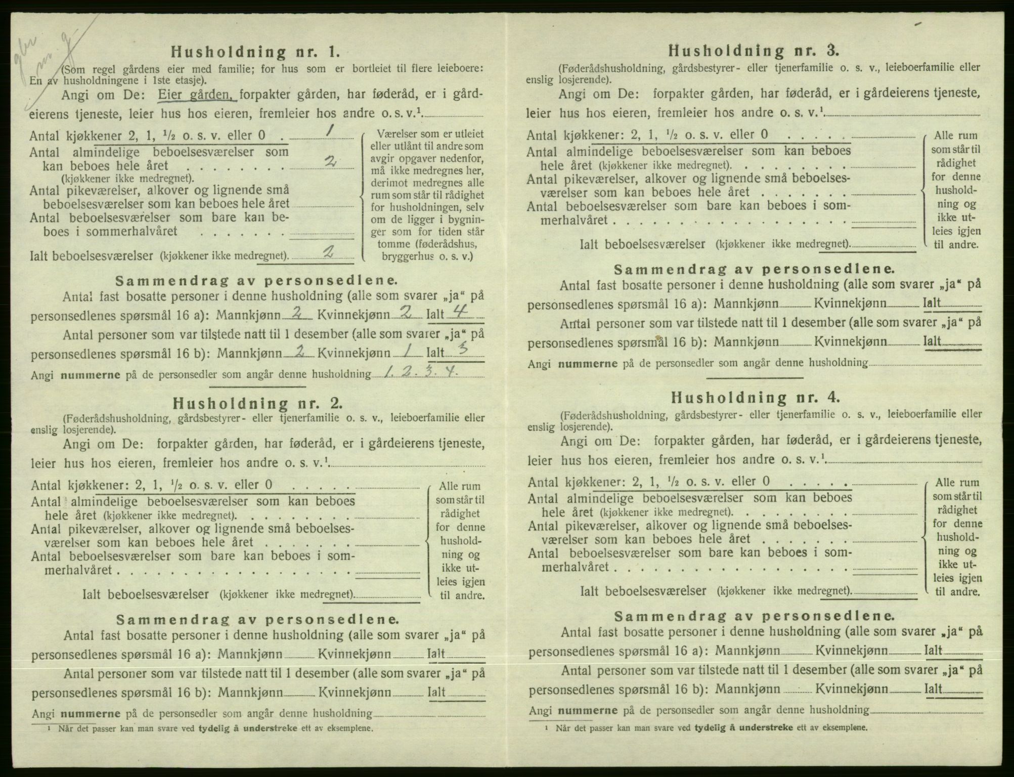 SAB, 1920 census for Voss, 1920, p. 2096