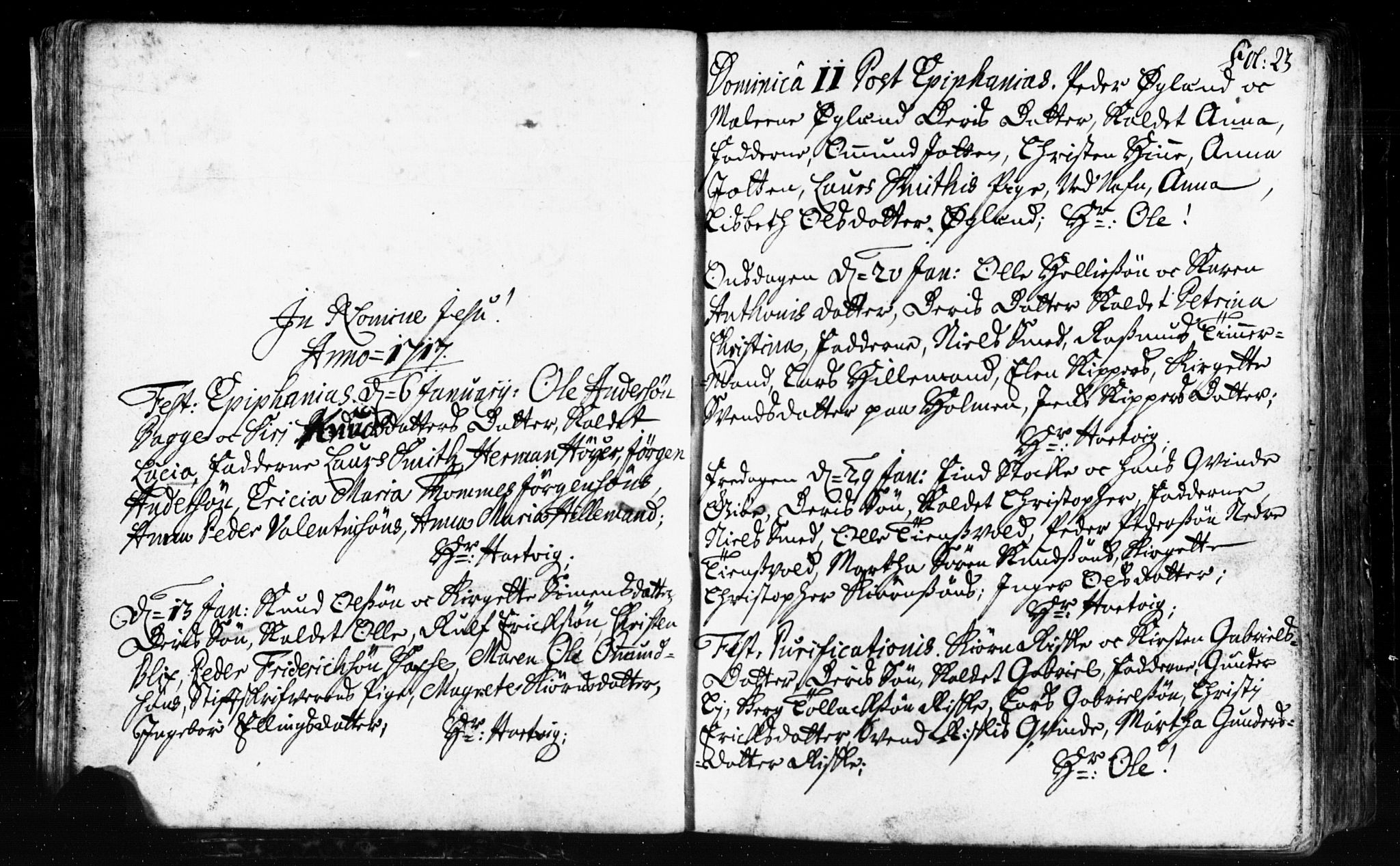 Domkirken sokneprestkontor, SAST/A-101812/001/30/30BB/L0002: Parish register (copy) no. B 2, 1714-1733, p. 23