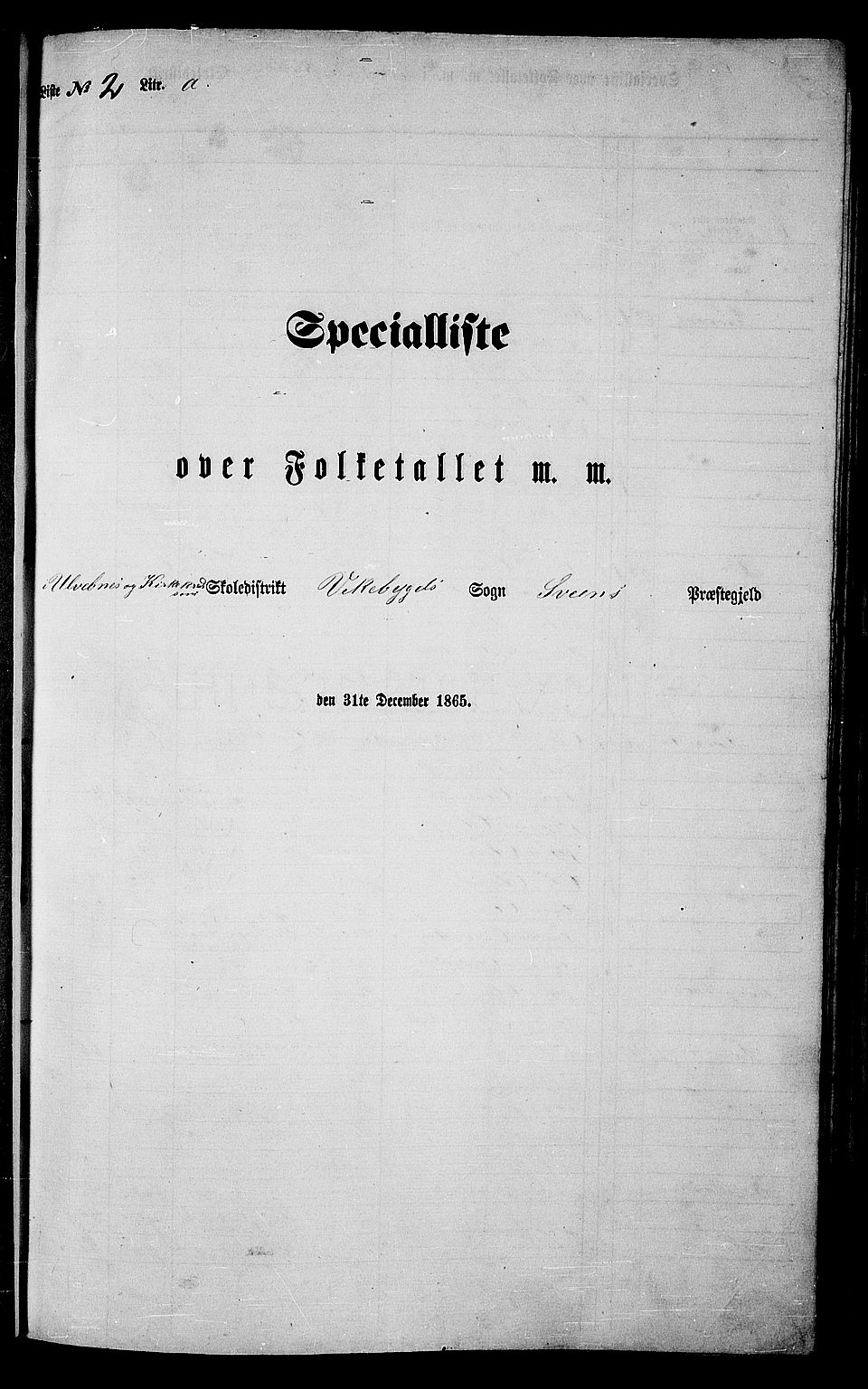 RA, 1865 census for Sveio, 1865, p. 36
