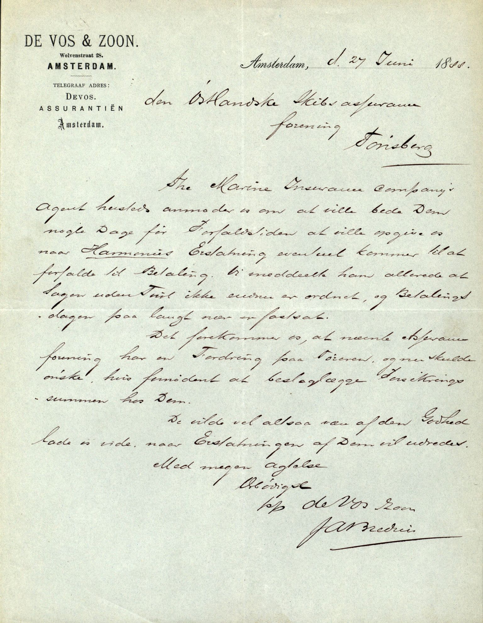 Pa 63 - Østlandske skibsassuranceforening, VEMU/A-1079/G/Ga/L0021/0006: Havaridokumenter / Gøthe, Granit, Granen, Harmonie, Lindsay, 1888, p. 89