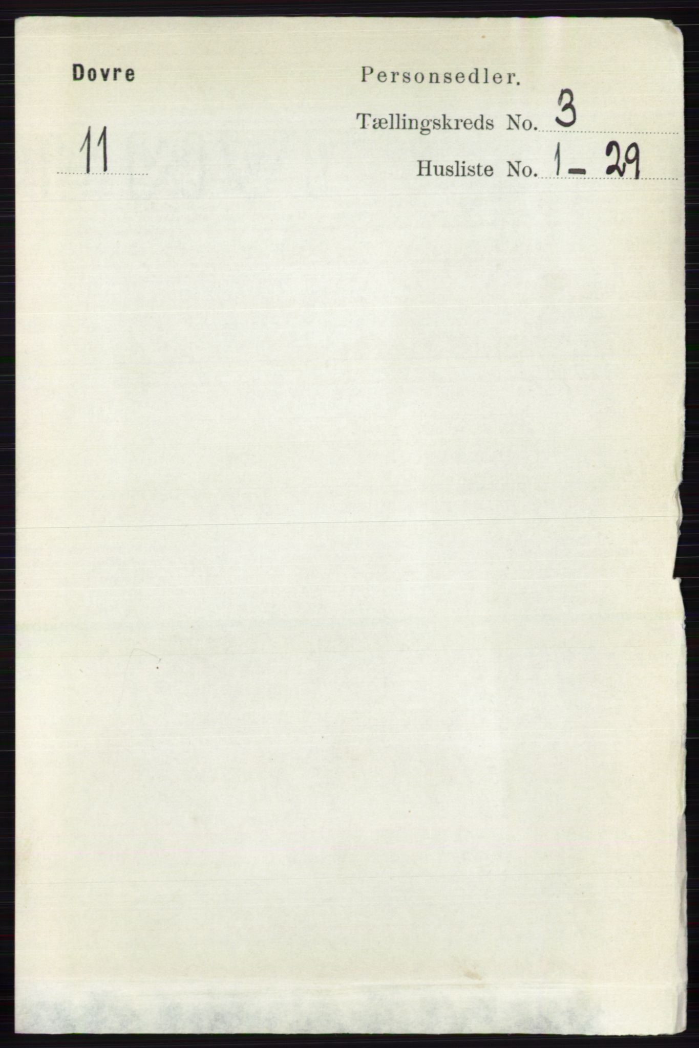 RA, 1891 census for 0511 Dovre, 1891, p. 1395