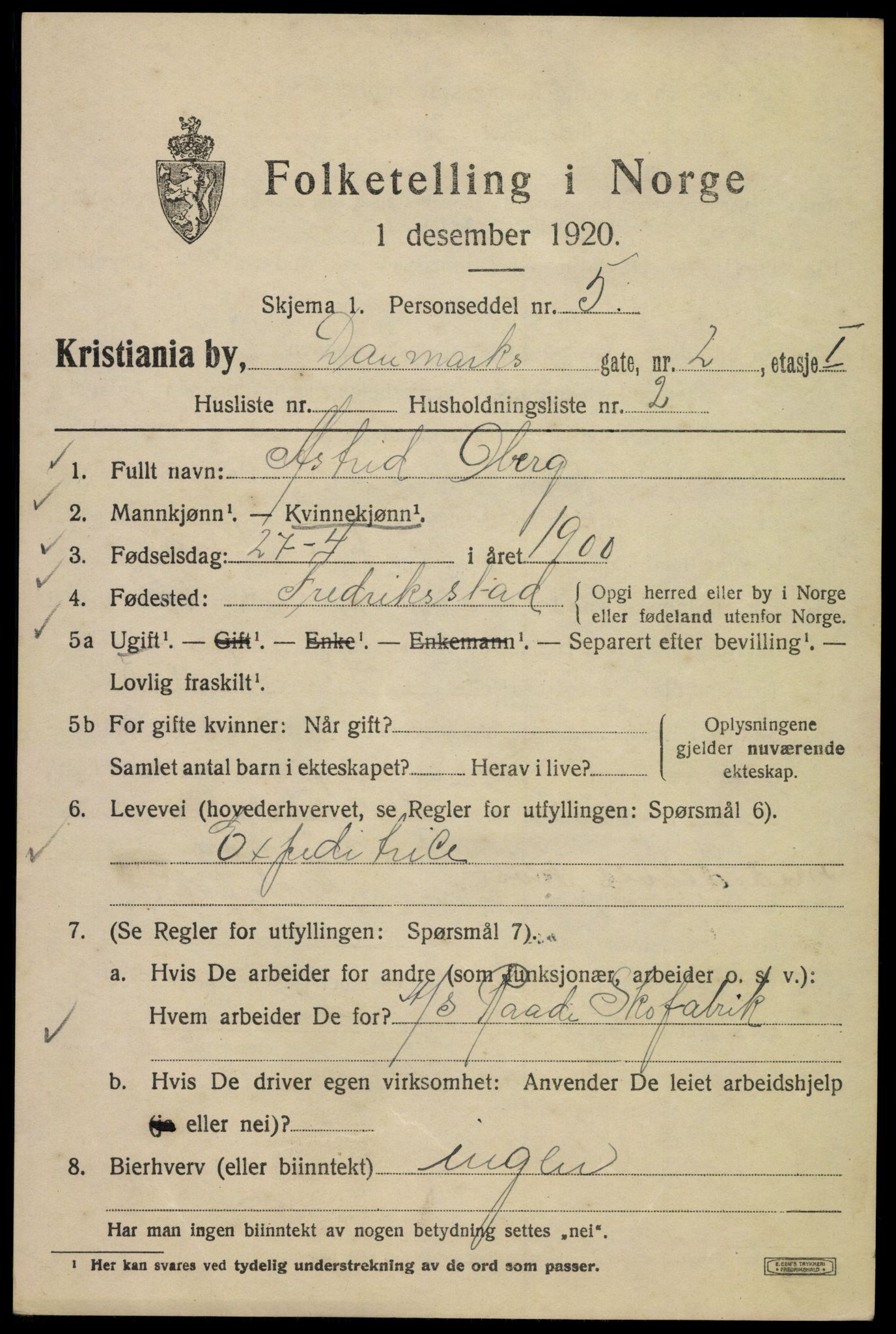 SAO, 1920 census for Kristiania, 1920, p. 194465