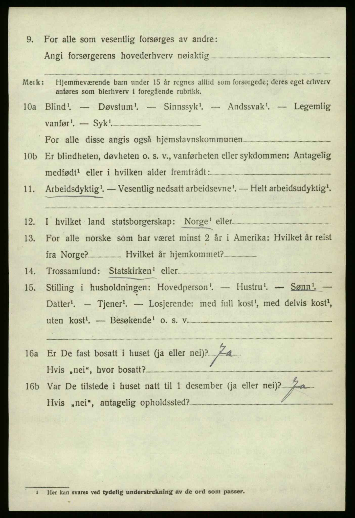 SAB, 1920 census for Jølster, 1920, p. 2935