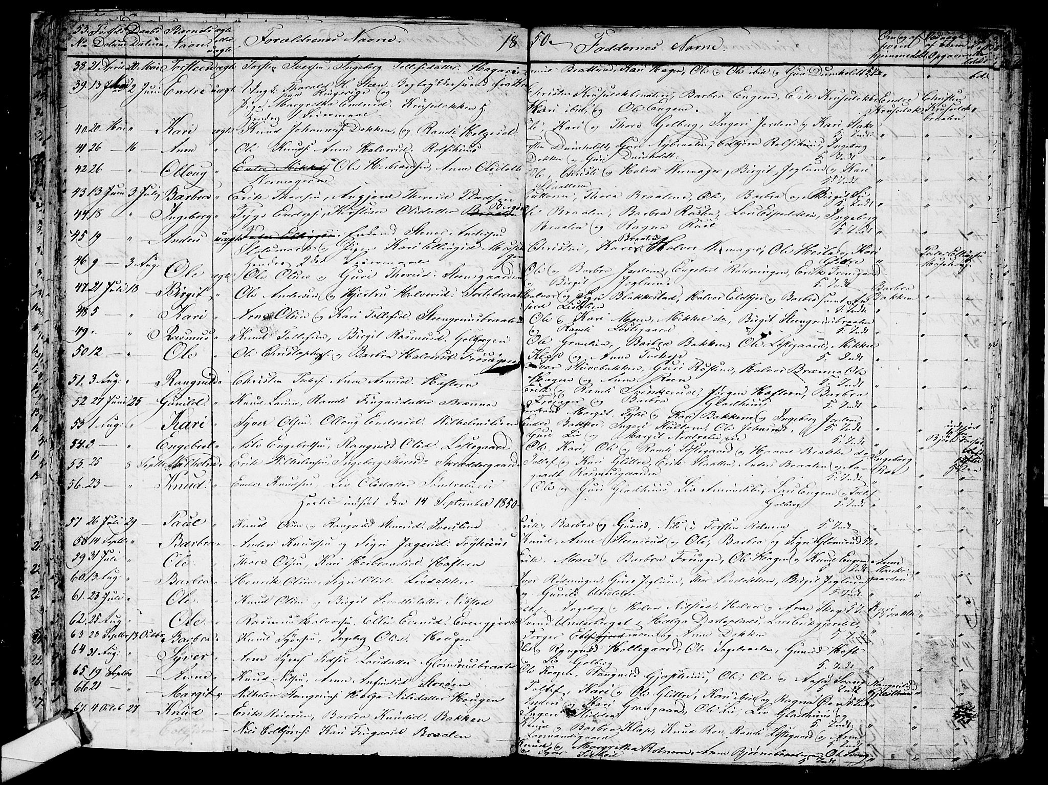 Gol kirkebøker, AV/SAKO-A-226/G/Ga/L0001: Parish register (copy) no. I 1, 1841-1860, p. 53-54