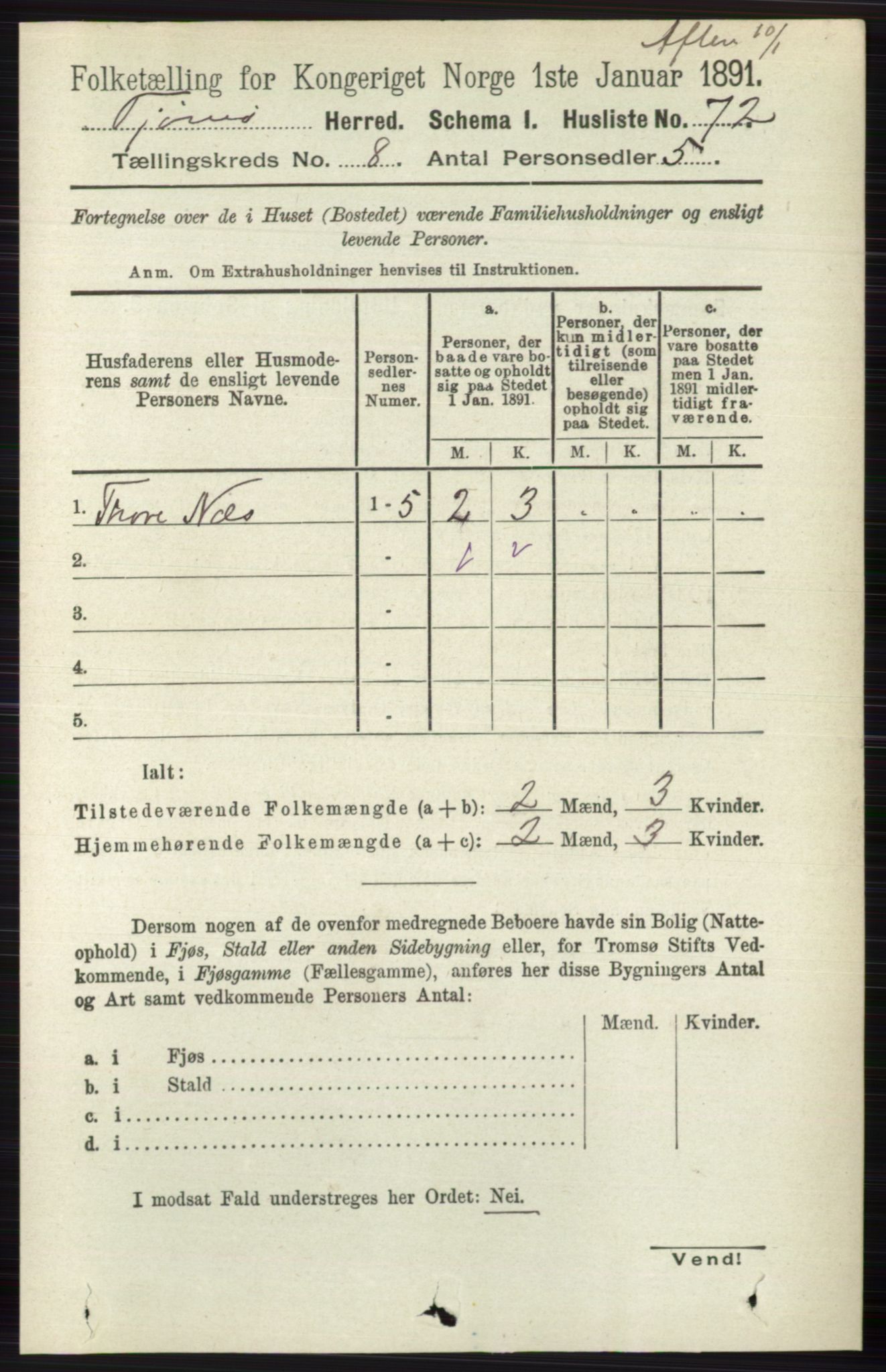 RA, 1891 census for 0723 Tjøme, 1891, p. 2792