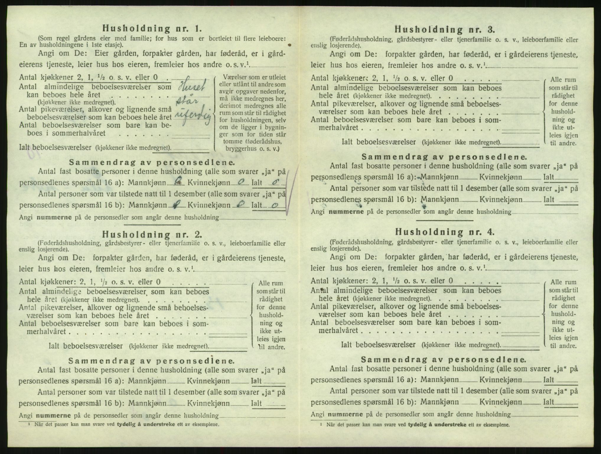 SAK, 1920 census for Bygland, 1920, p. 652