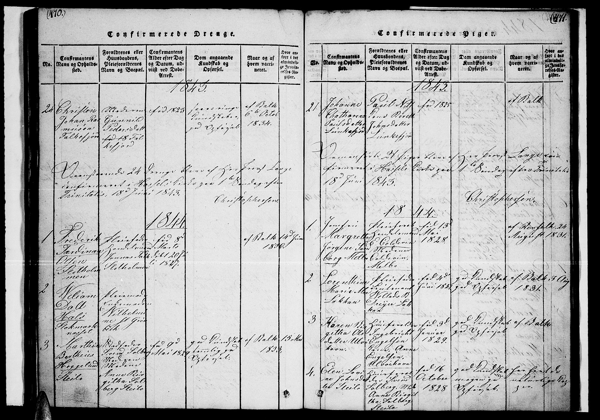 Ministerialprotokoller, klokkerbøker og fødselsregistre - Nordland, SAT/A-1459/888/L1263: Parish register (copy) no. 888C02 /1, 1820-1850, p. 470-471