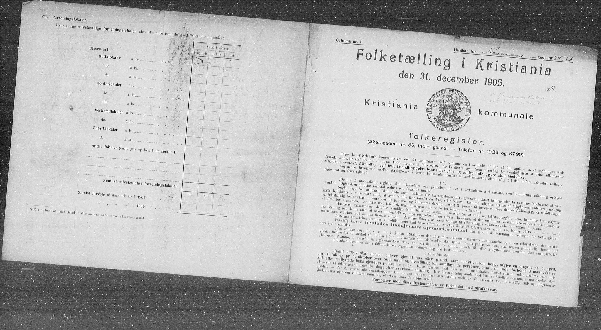 OBA, Municipal Census 1905 for Kristiania, 1905, p. 38926