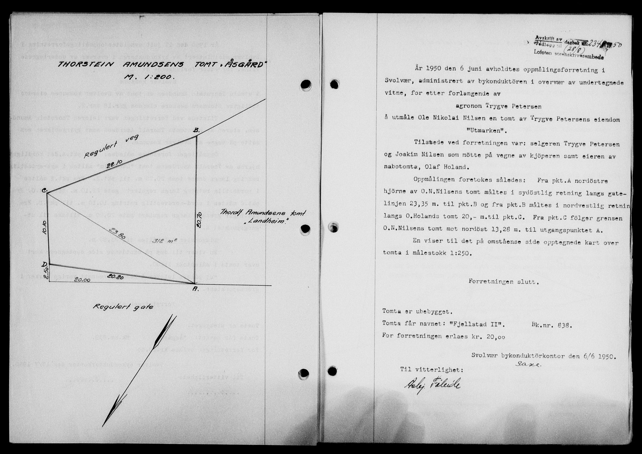 Lofoten sorenskriveri, SAT/A-0017/1/2/2C/L0024a: Mortgage book no. 24a, 1950-1950, Diary no: : 2348/1950