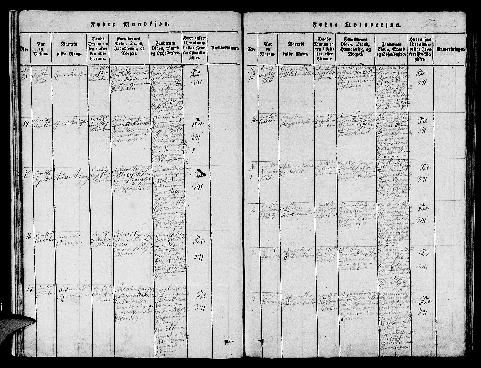 Nedstrand sokneprestkontor, SAST/A-101841/01/IV: Parish register (official) no. A 6, 1816-1838, p. 22