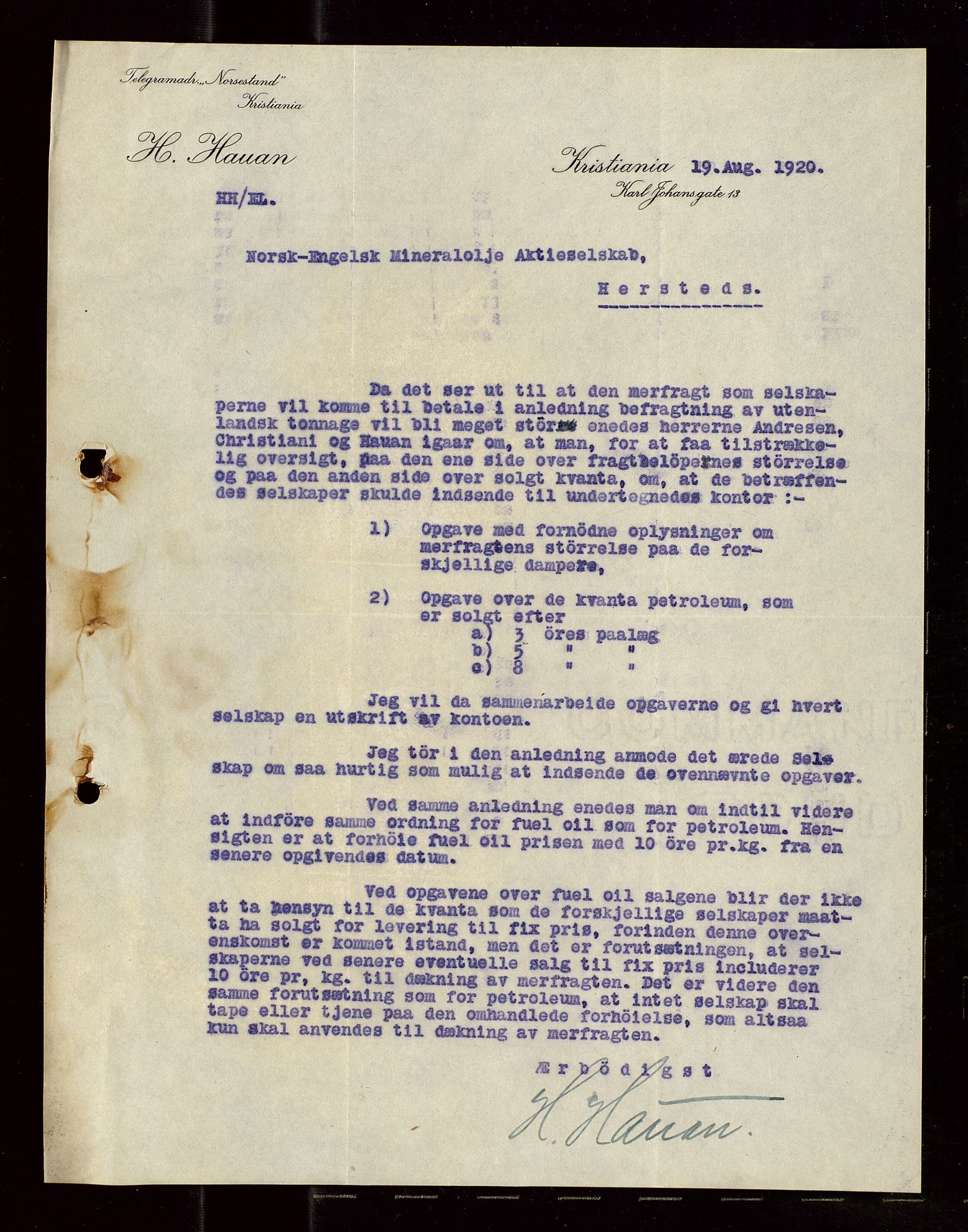 Pa 1521 - A/S Norske Shell, AV/SAST-A-101915/E/Ea/Eaa/L0009: Sjefskorrespondanse, 1920, p. 299