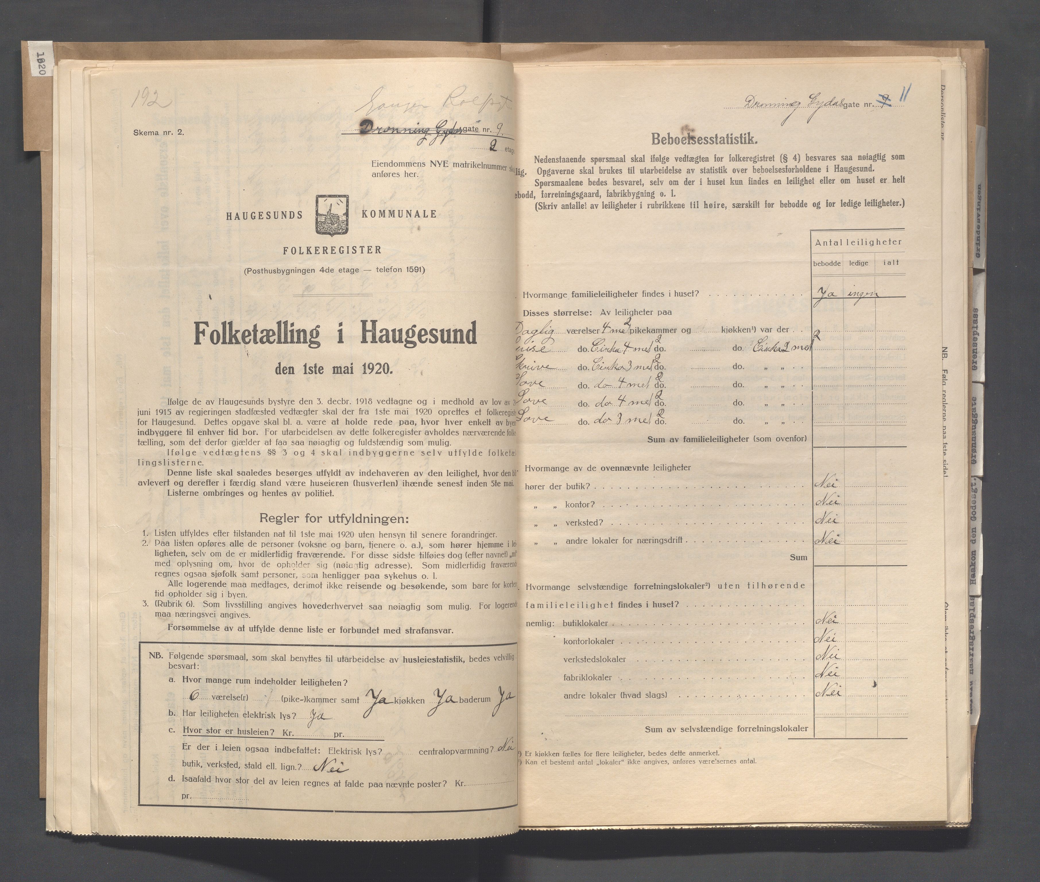 IKAR, Local census 1.5.1920 for Haugesund, 1920, p. 1033