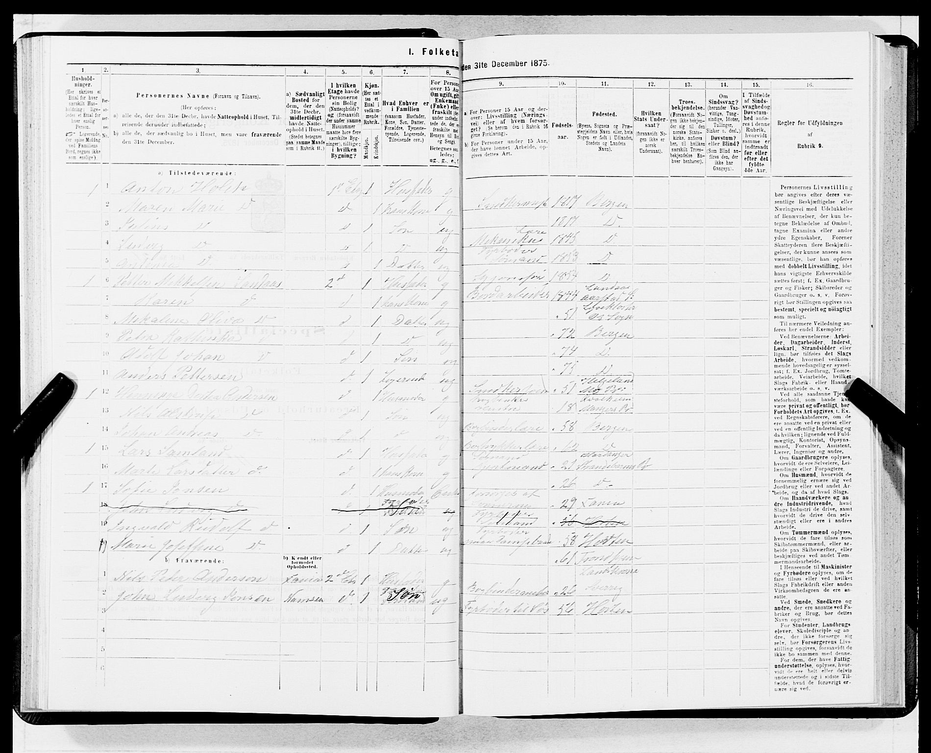 SAB, 1875 census for 1301 Bergen, 1875, p. 2370