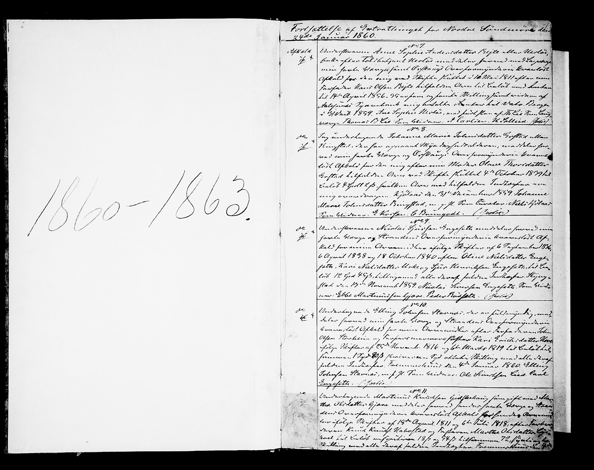 Nordre Sunnmøre sorenskriveri, SAT/A-0006/1/2/2C/2Ca/L0009: Mortgage book no. 12, 1860-1863, p. 1