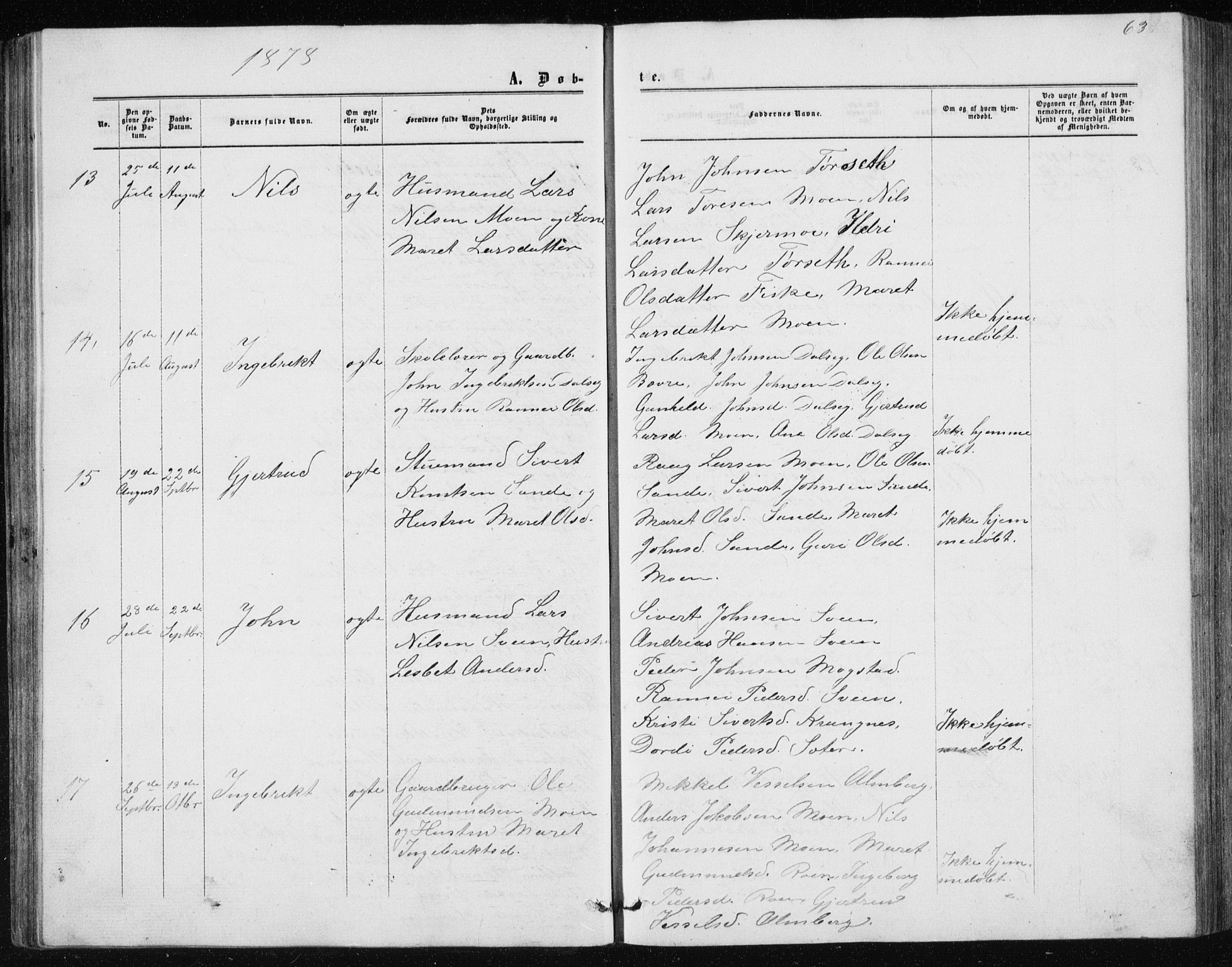 Ministerialprotokoller, klokkerbøker og fødselsregistre - Møre og Romsdal, AV/SAT-A-1454/597/L1064: Parish register (copy) no. 597C01, 1866-1898, p. 63