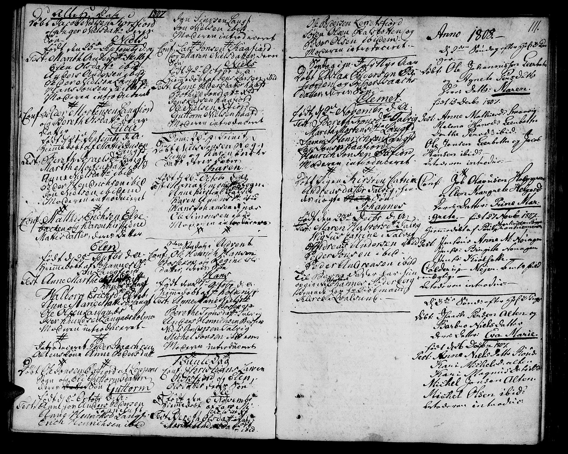Talvik sokneprestkontor, SATØ/S-1337/H/Ha/L0006kirke: Parish register (official) no. 6, 1799-1812, p. 111