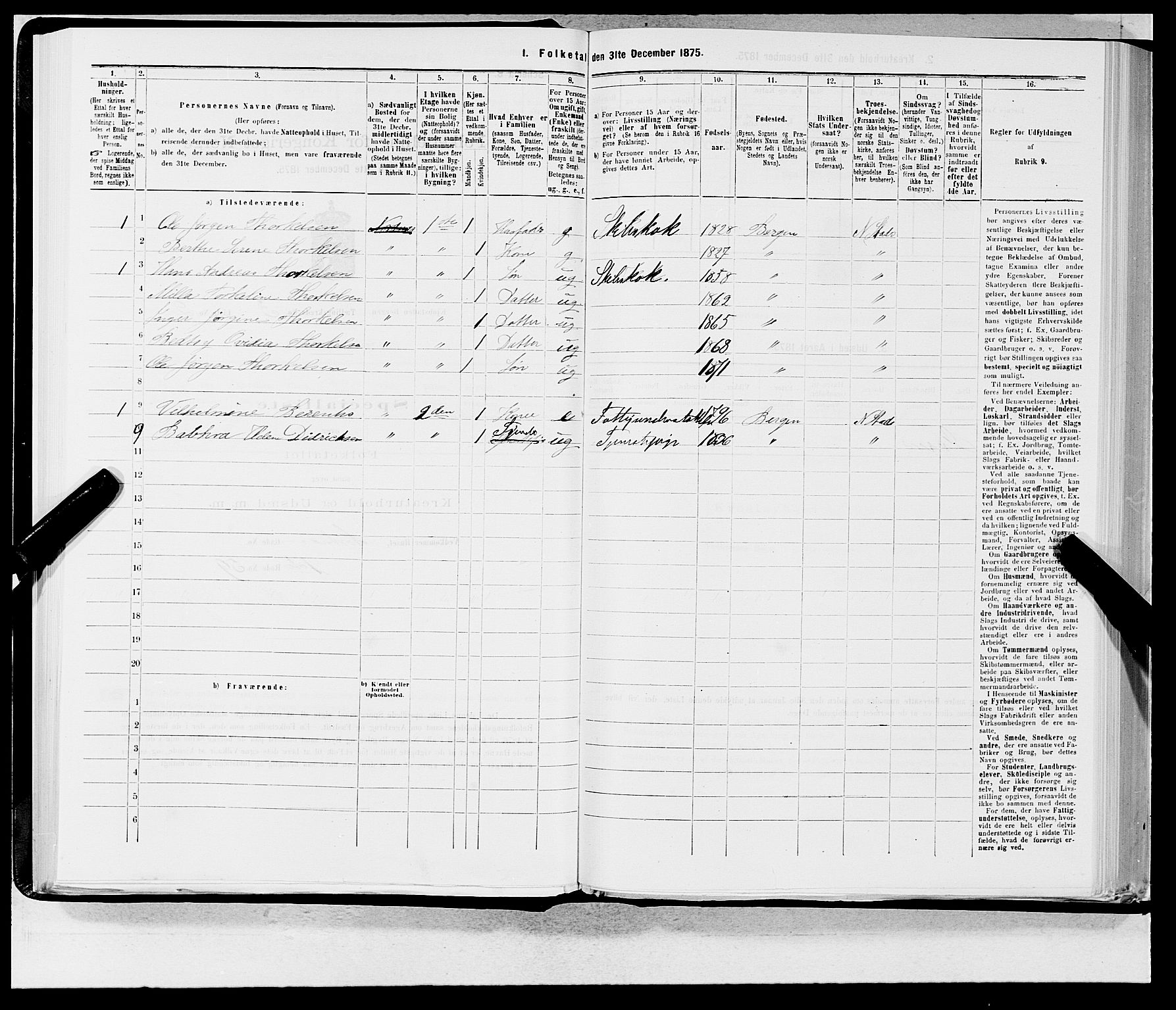 SAB, 1875 census for 1301 Bergen, 1875, p. 110