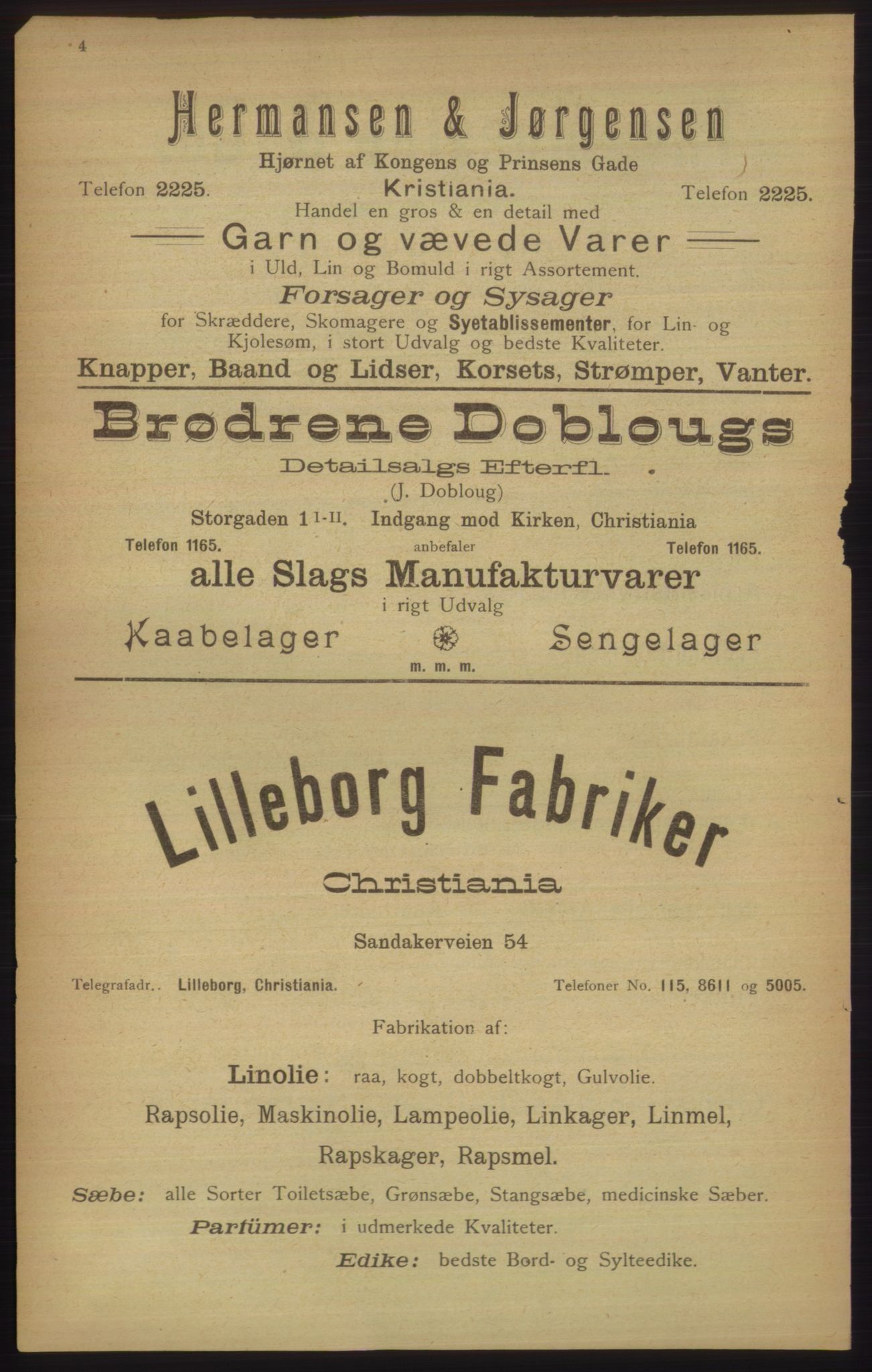 Kristiania/Oslo adressebok, PUBL/-, 1906, p. 4