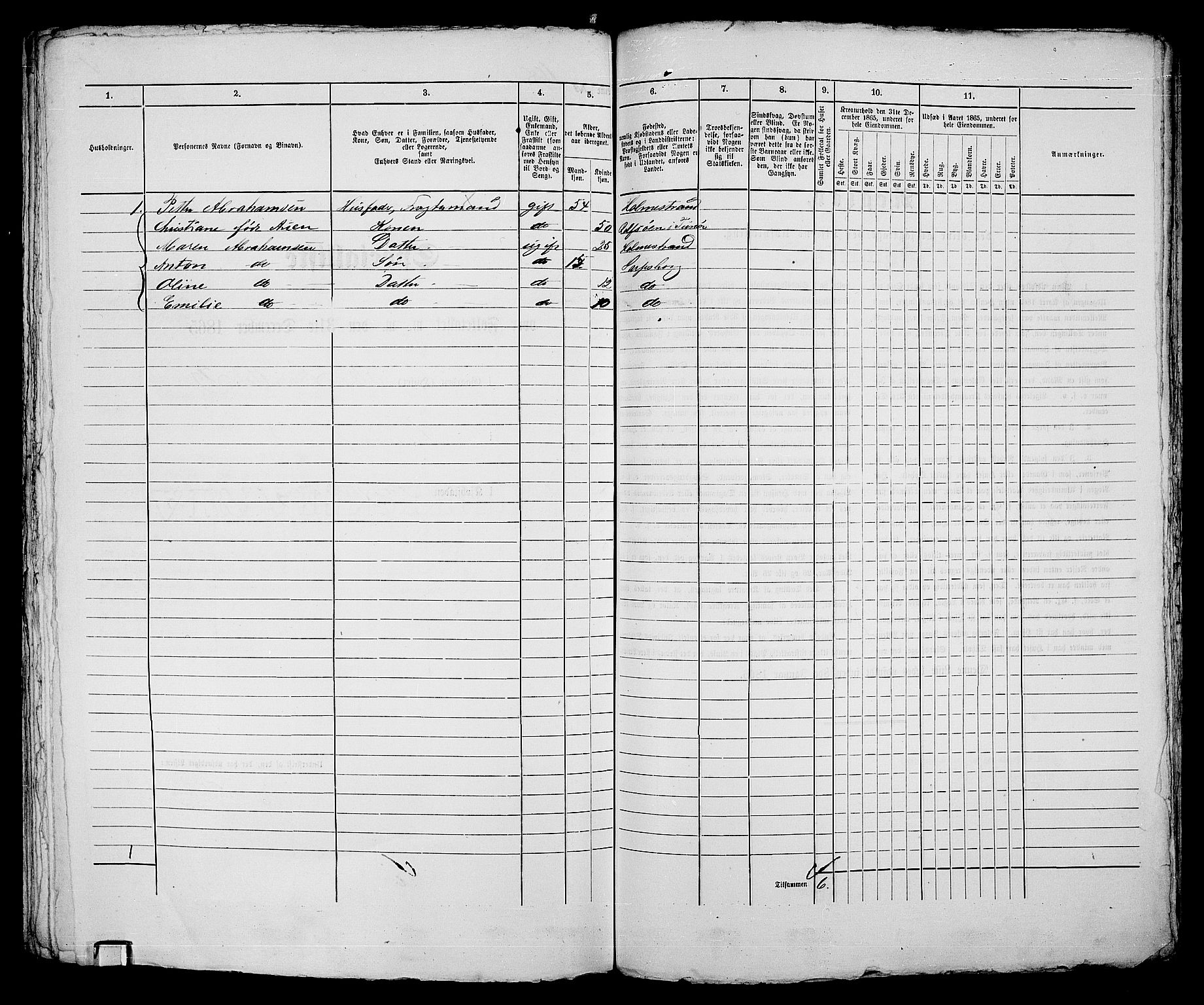 RA, 1865 census for Sarpsborg, 1865, p. 344