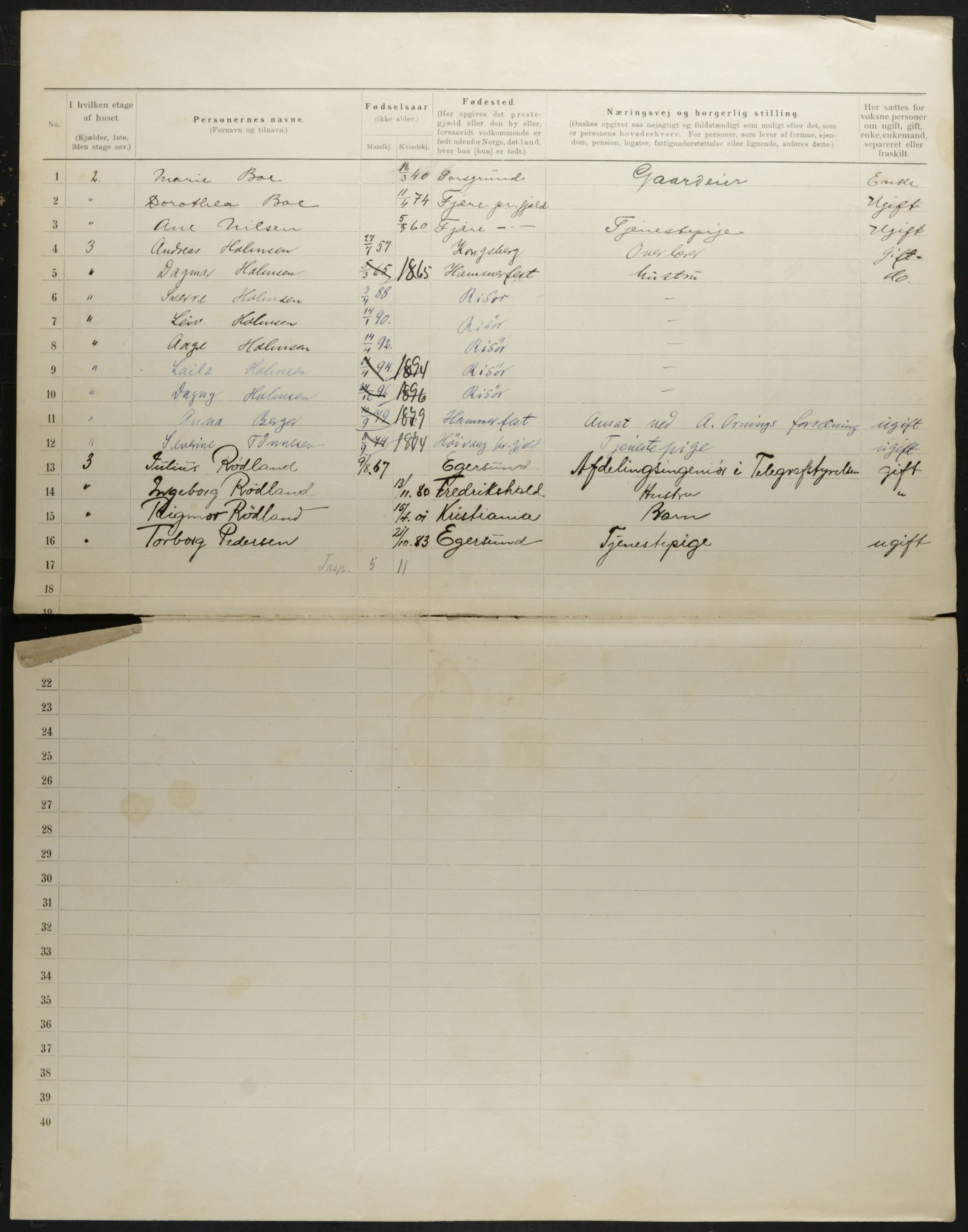 OBA, Municipal Census 1901 for Kristiania, 1901, p. 1286