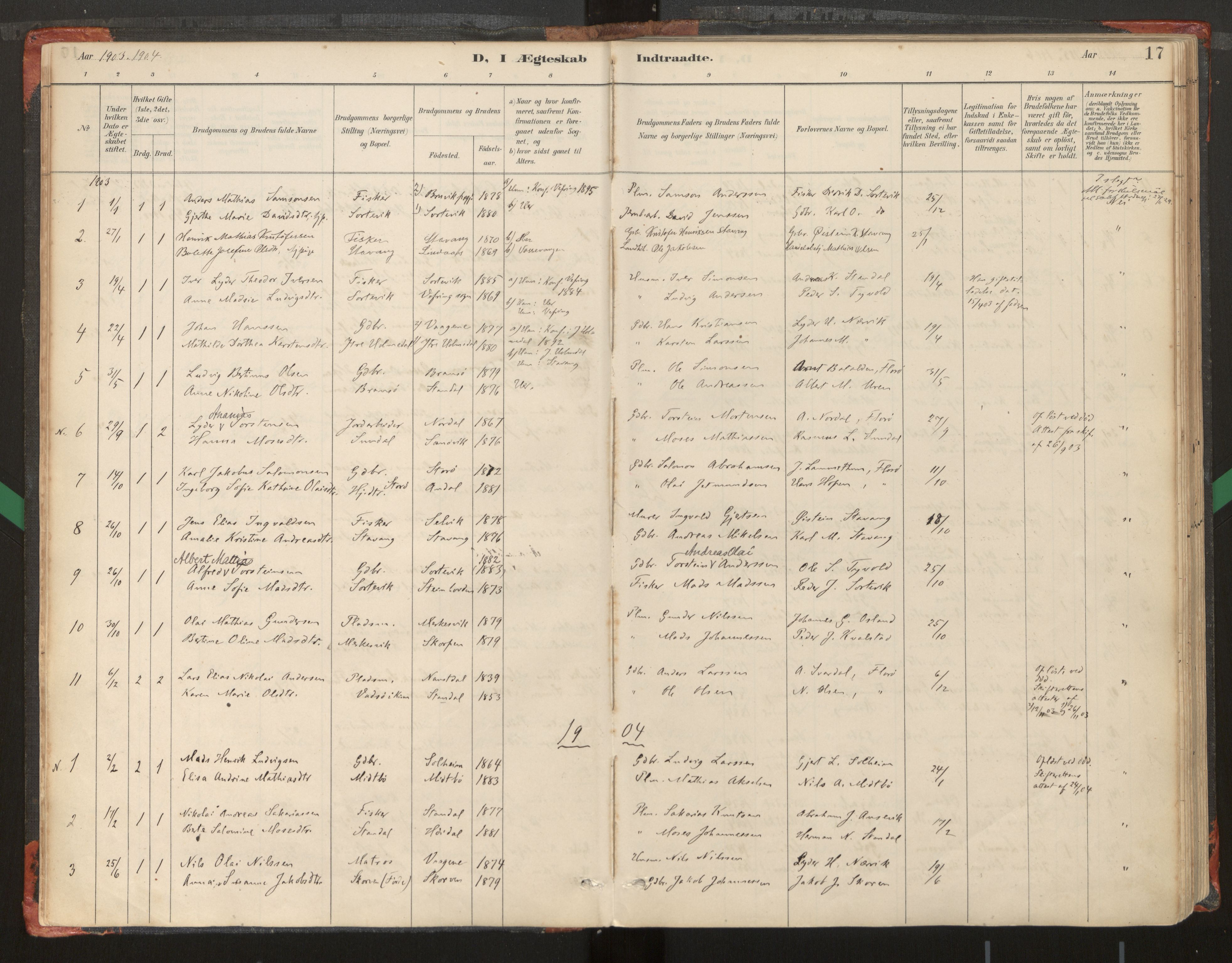 Kinn sokneprestembete, SAB/A-80801/H/Haa/Haad/L0006: Parish register (official) no. D 6, 1886-1945, p. 17
