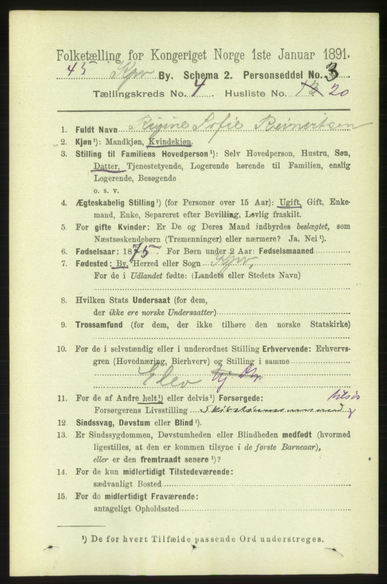 RA, 1891 census for 1105 Kopervik, 1891, p. 478